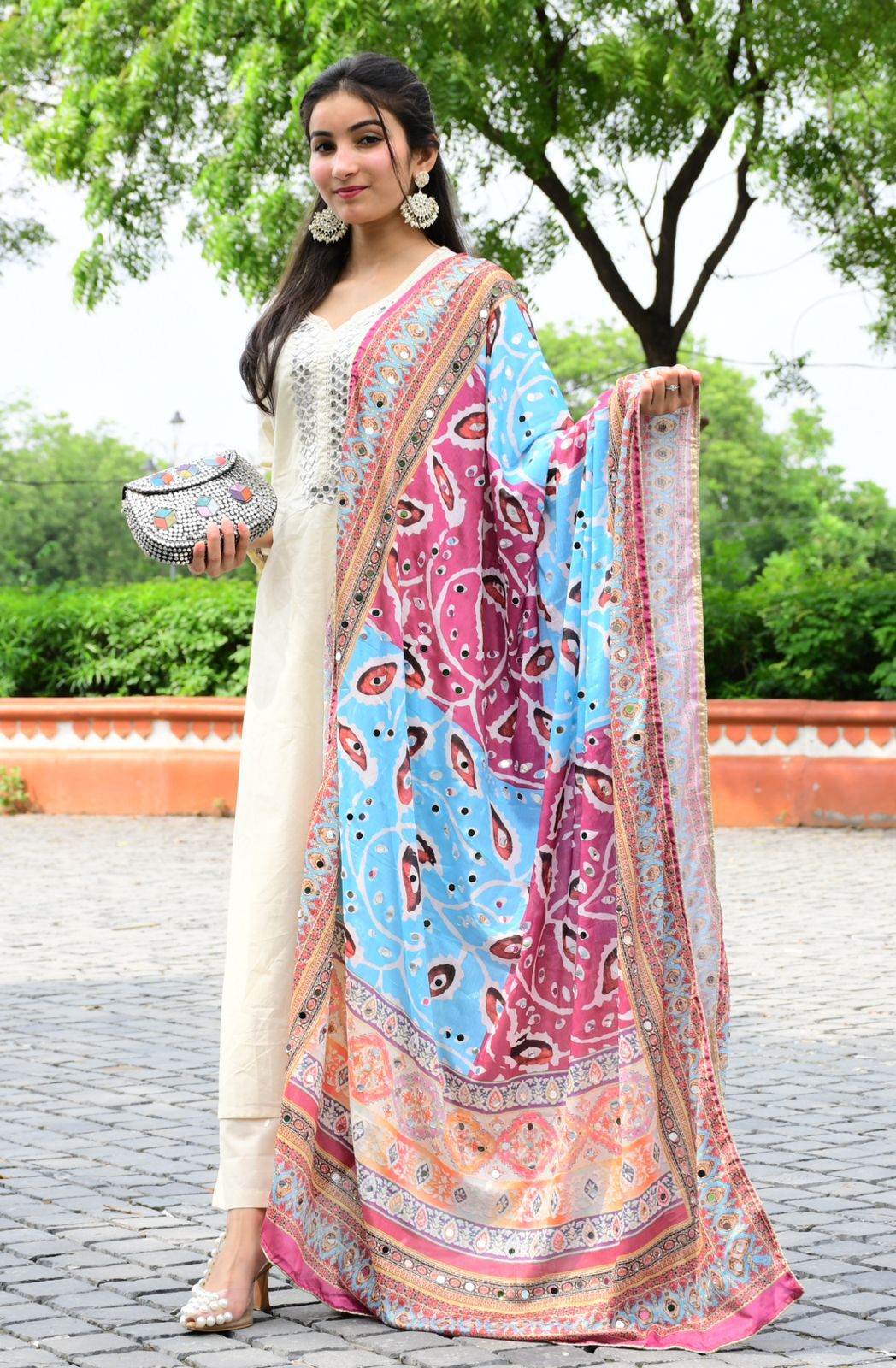 Cream Dupatta set - The Jaipur Studio