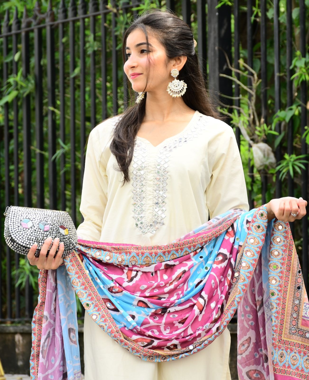 Cream Dupatta set - The Jaipur Studio
