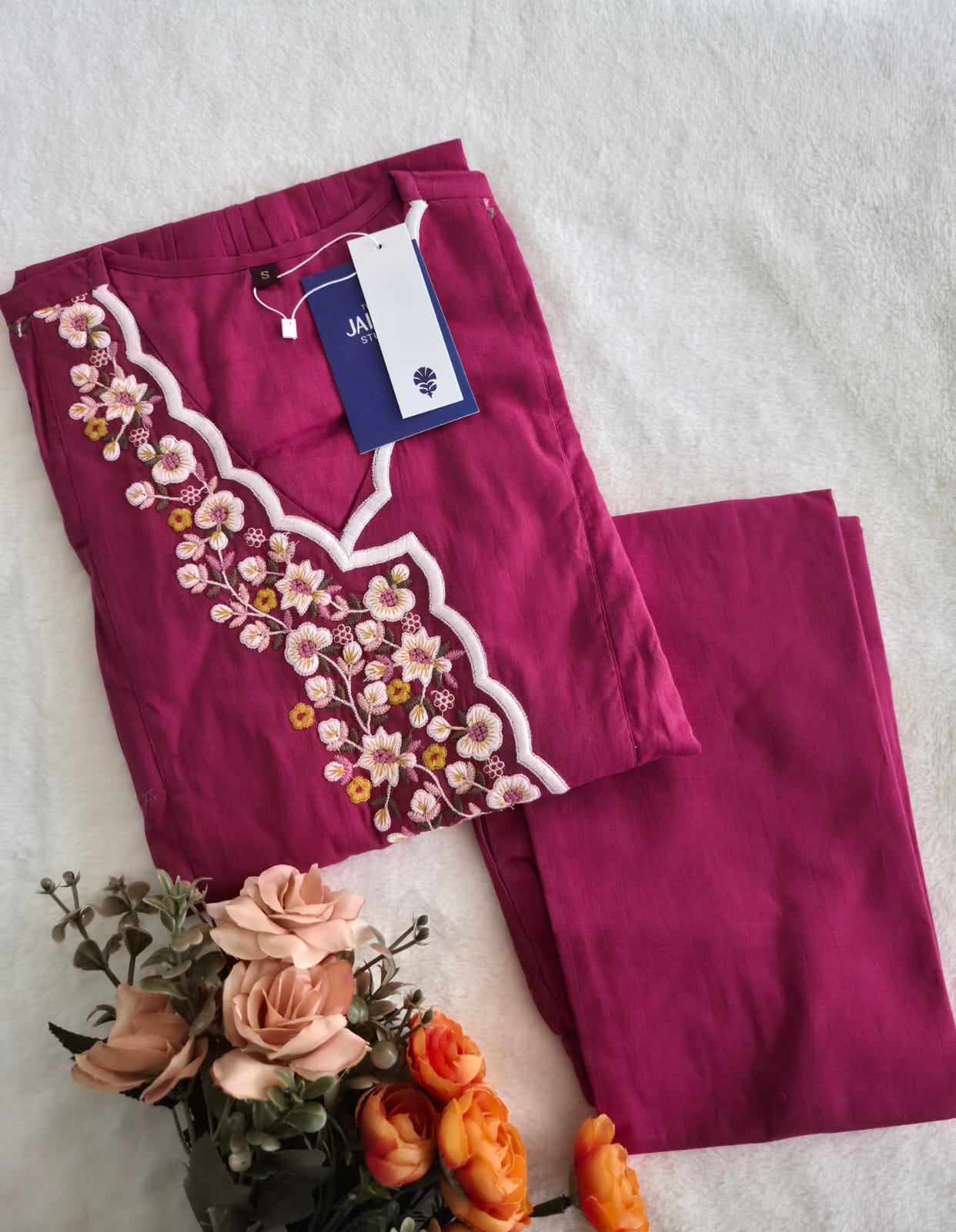 Cotton Embroidered Casual Coord Set