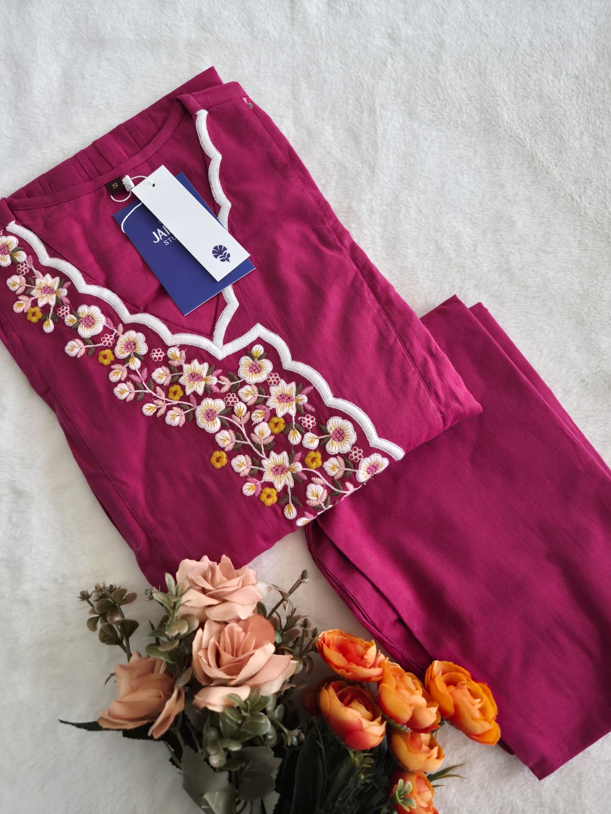 Cotton Embroidered Casual Coord Set