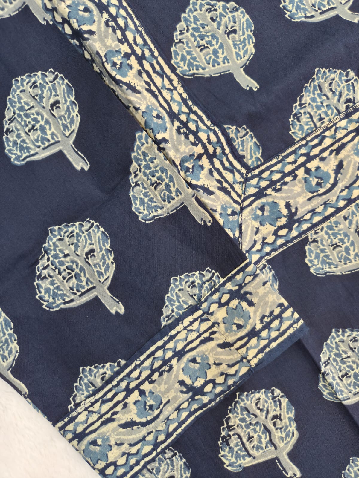 Indigo Blue Casual Cotton Straight Kurta - The Jaipur Studio