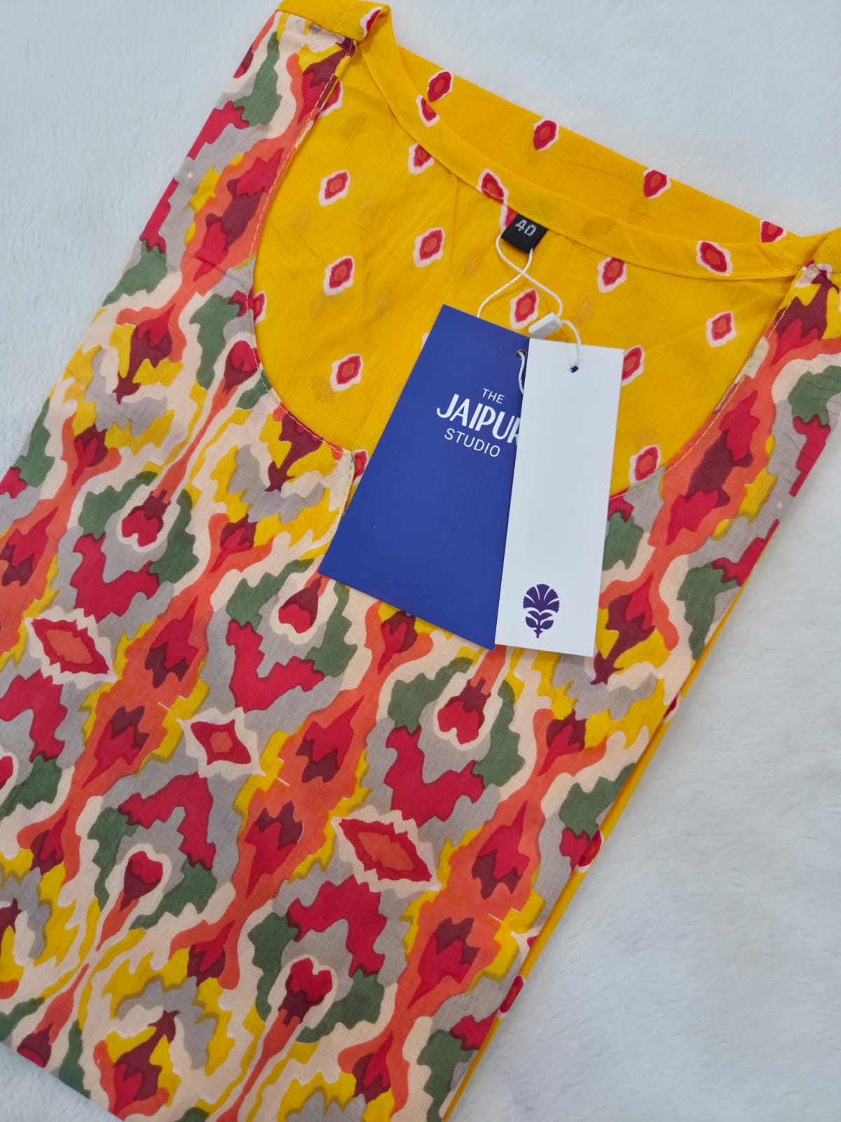 Yellow Casual Cotton Straight Kurta - The Jaipur Studio