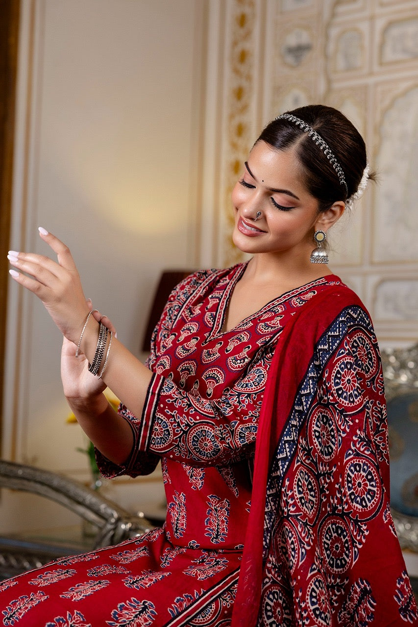 Noor Cotton Embroidered Pant Set - The Jaipur Studio