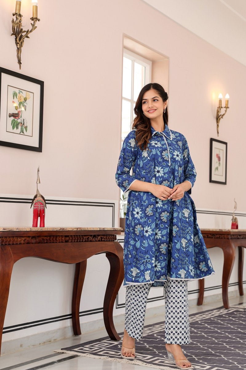 Kaya Cotton Handblock A-line Coord Set - The Jaipur Studio