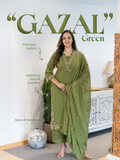 Gazal Green Premium Cotton Embroidered Pant set