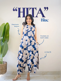 Hita Blue Floral Print A-line Coord Set