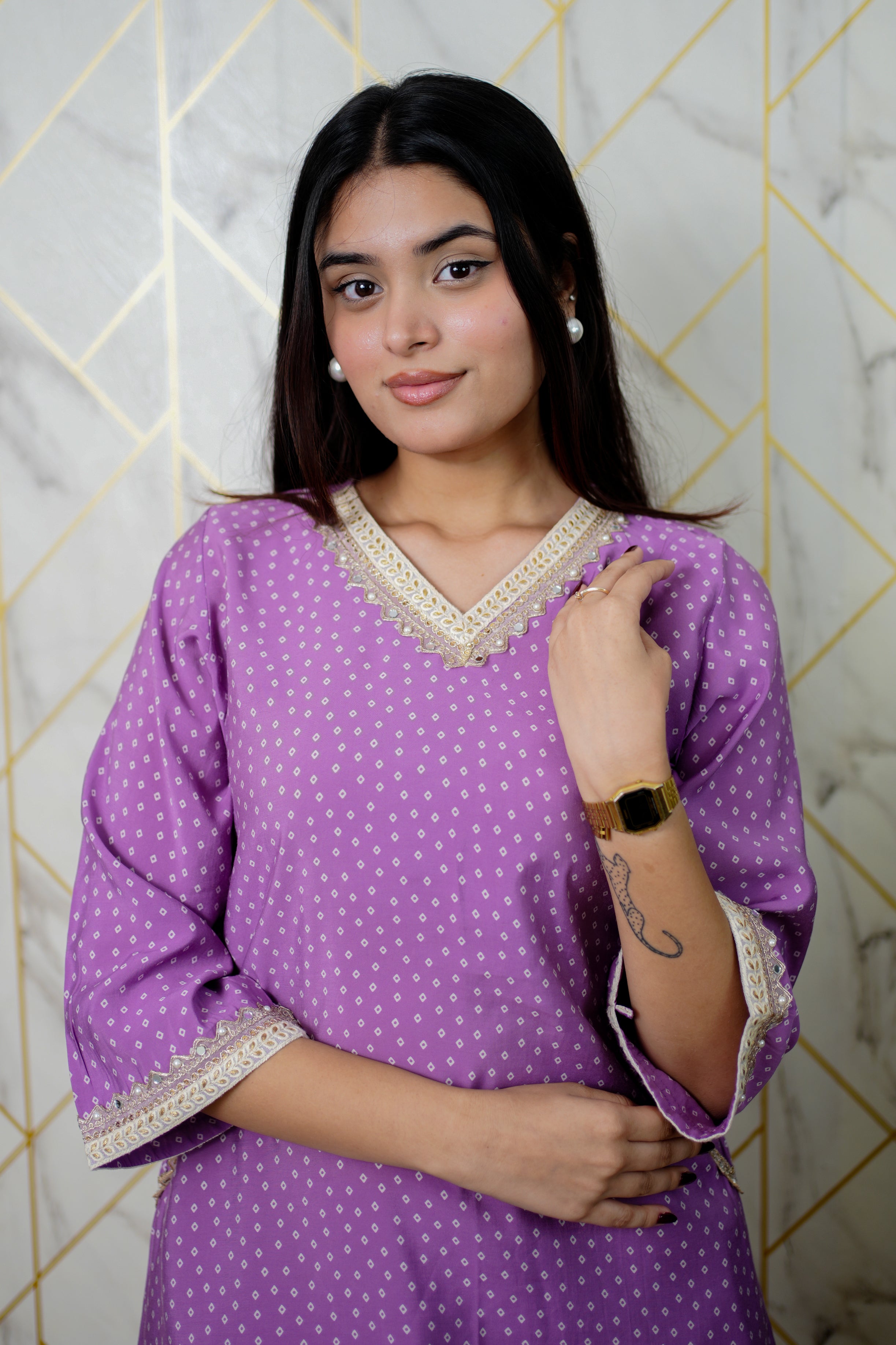 Saachi Asymmetric Muslin Embroidered Coord Set