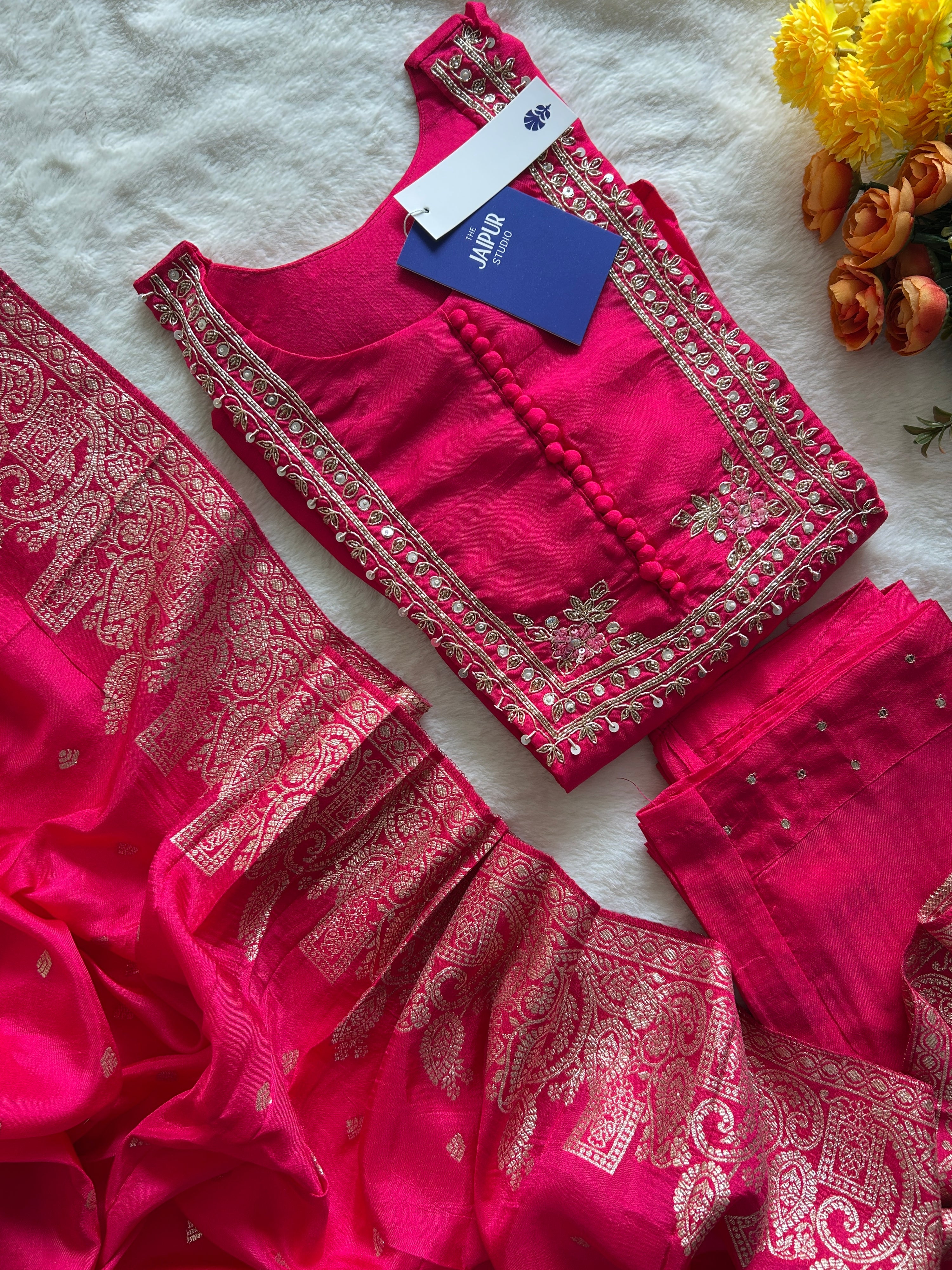 Shloka Silk Hand Embroidered Pant Set