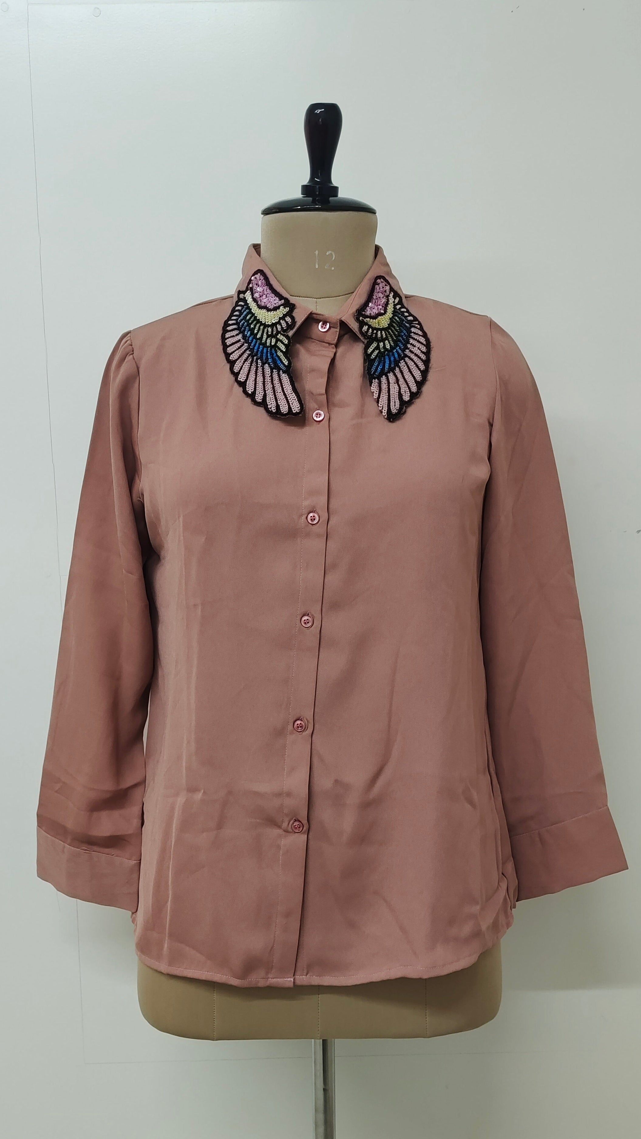 Anvi Imported Crepe Hand Embroidered Shirt