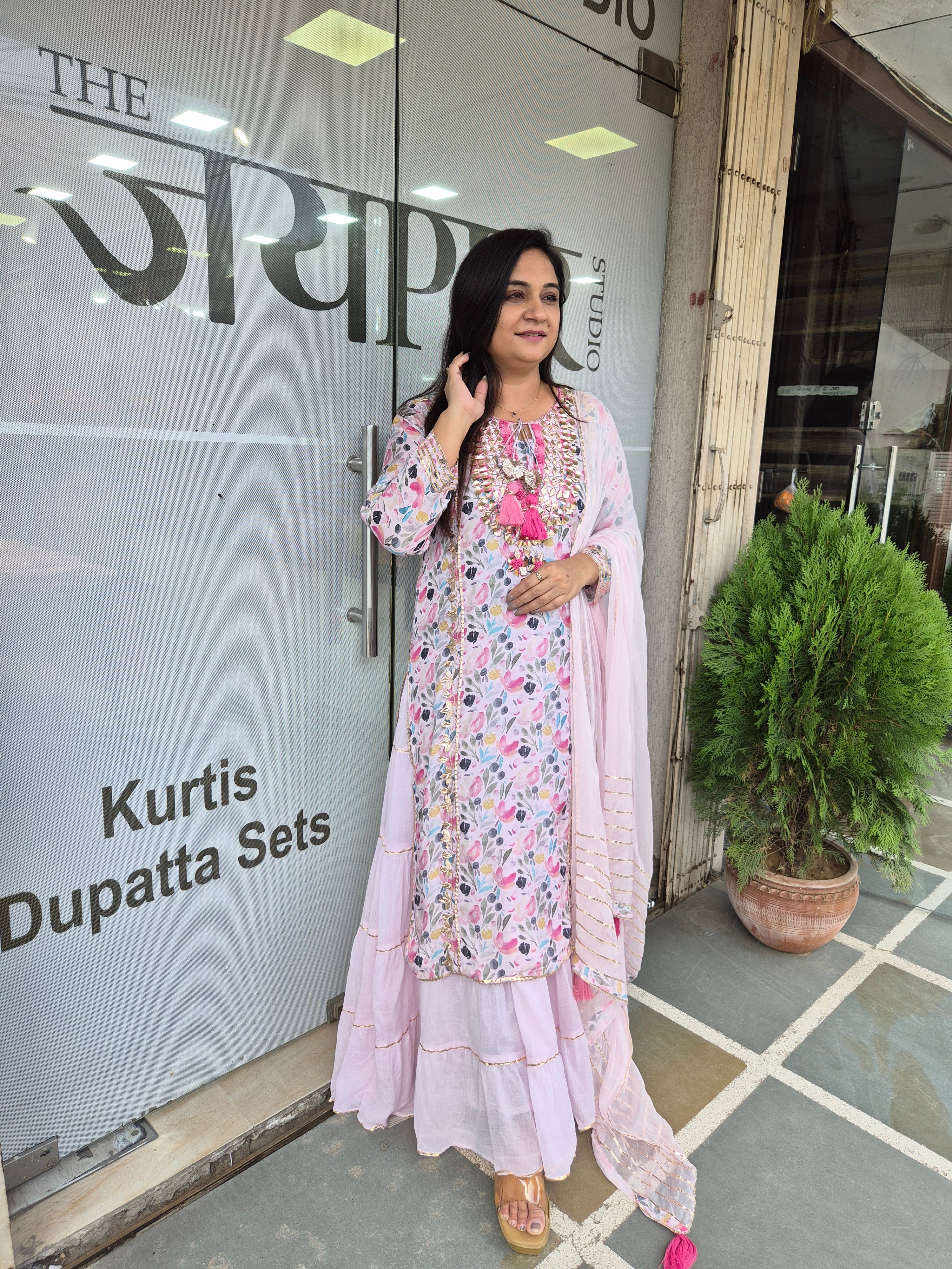 Inaya Floral Indian One Piece Dupatta Set