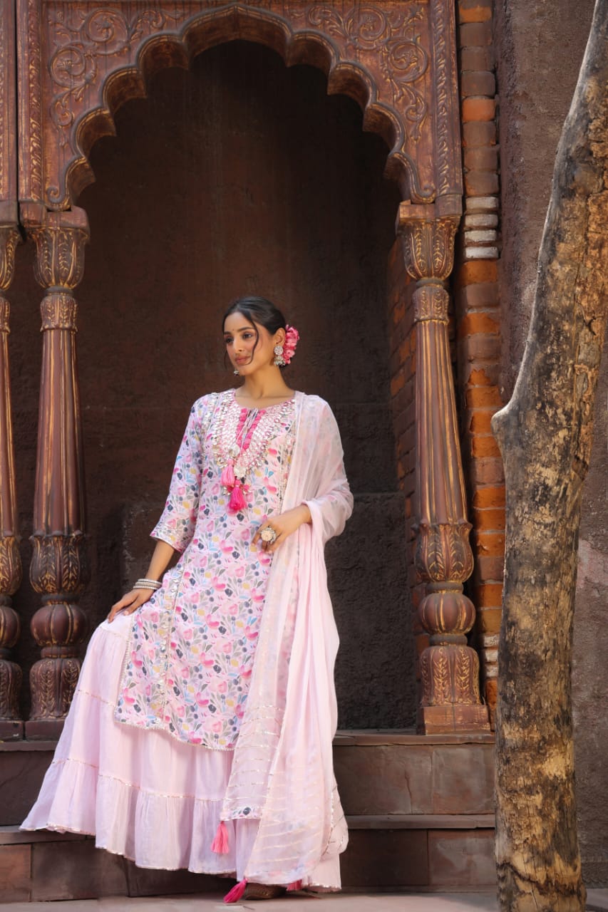 Inaya Floral Indian One Piece Dupatta Set