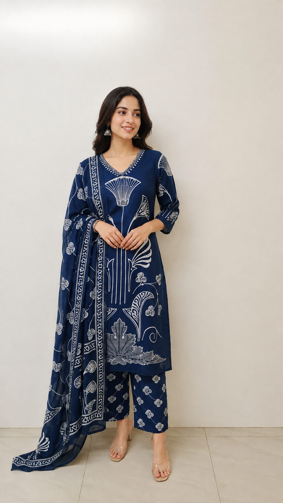Nagma Cotton Embroidered Straight Dupatta Set
