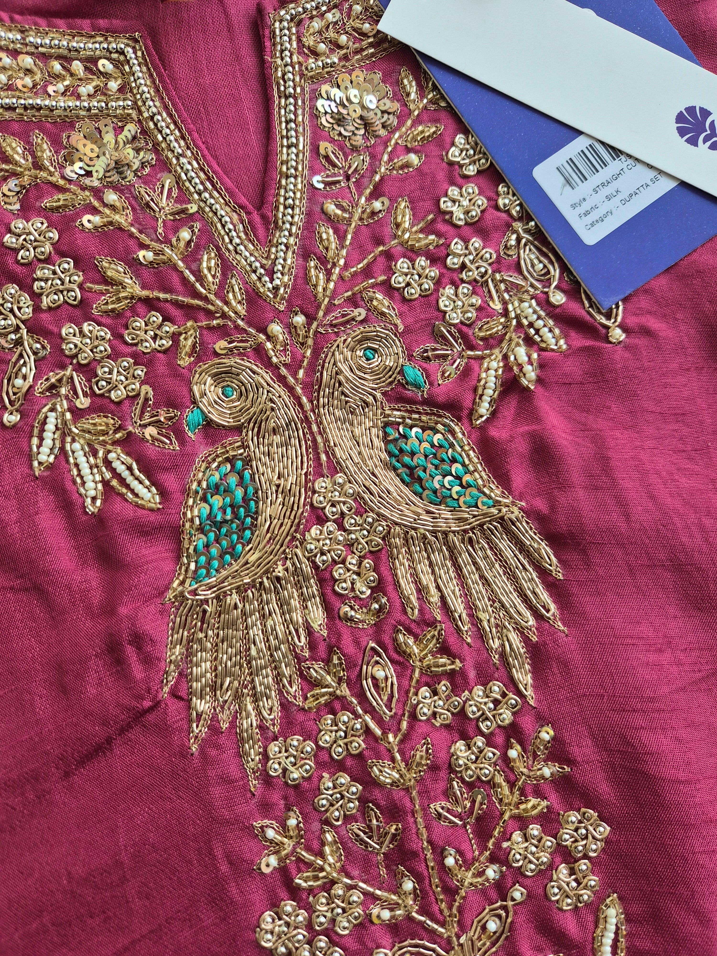 Aviva Silk Festive HandEmbroidered Pant Set