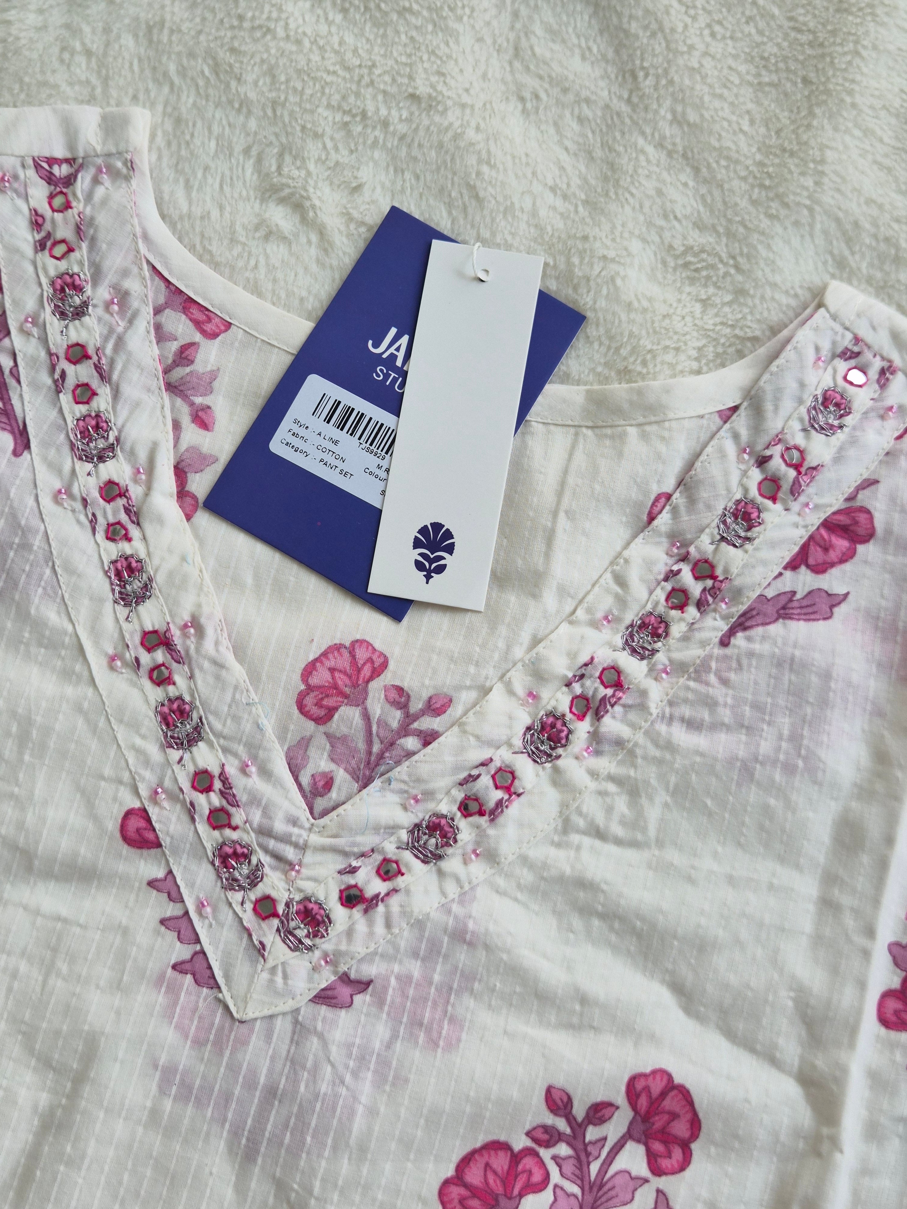 Kriti Handblock Cotton Afgani Set With Pockets