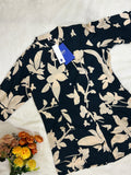 Black Breathable Rayon Casual Short Top