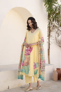 Shefali Mul Cotton HandBrush Painted Anarkali Set