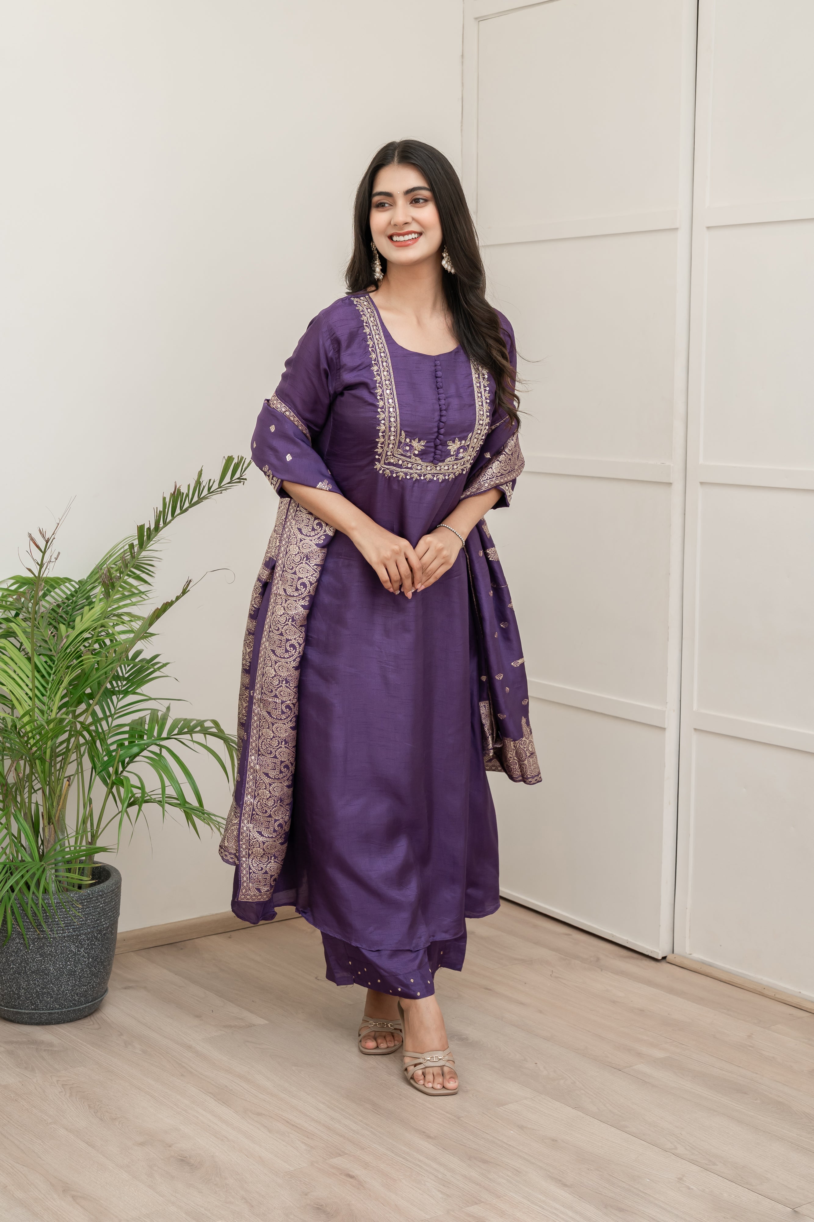 Shloka Silk Hand Embroidered Pant Set