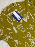 Yellow Breathable Rayon Casual Short Top