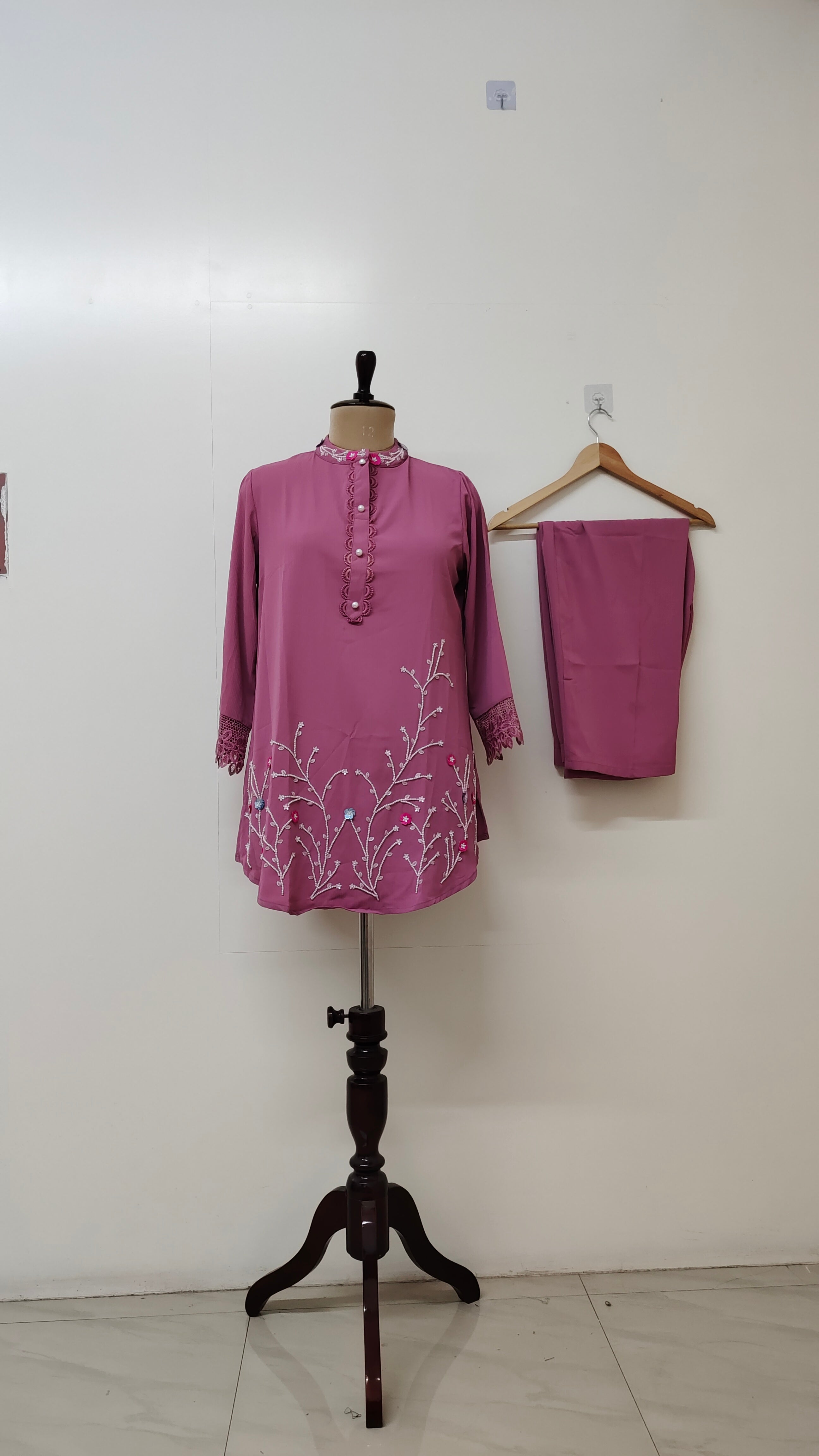 Samiksha Imported Crepe Hand Embroidered Coord Set