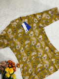 Mustard Breathable Rayon Casual Short Top