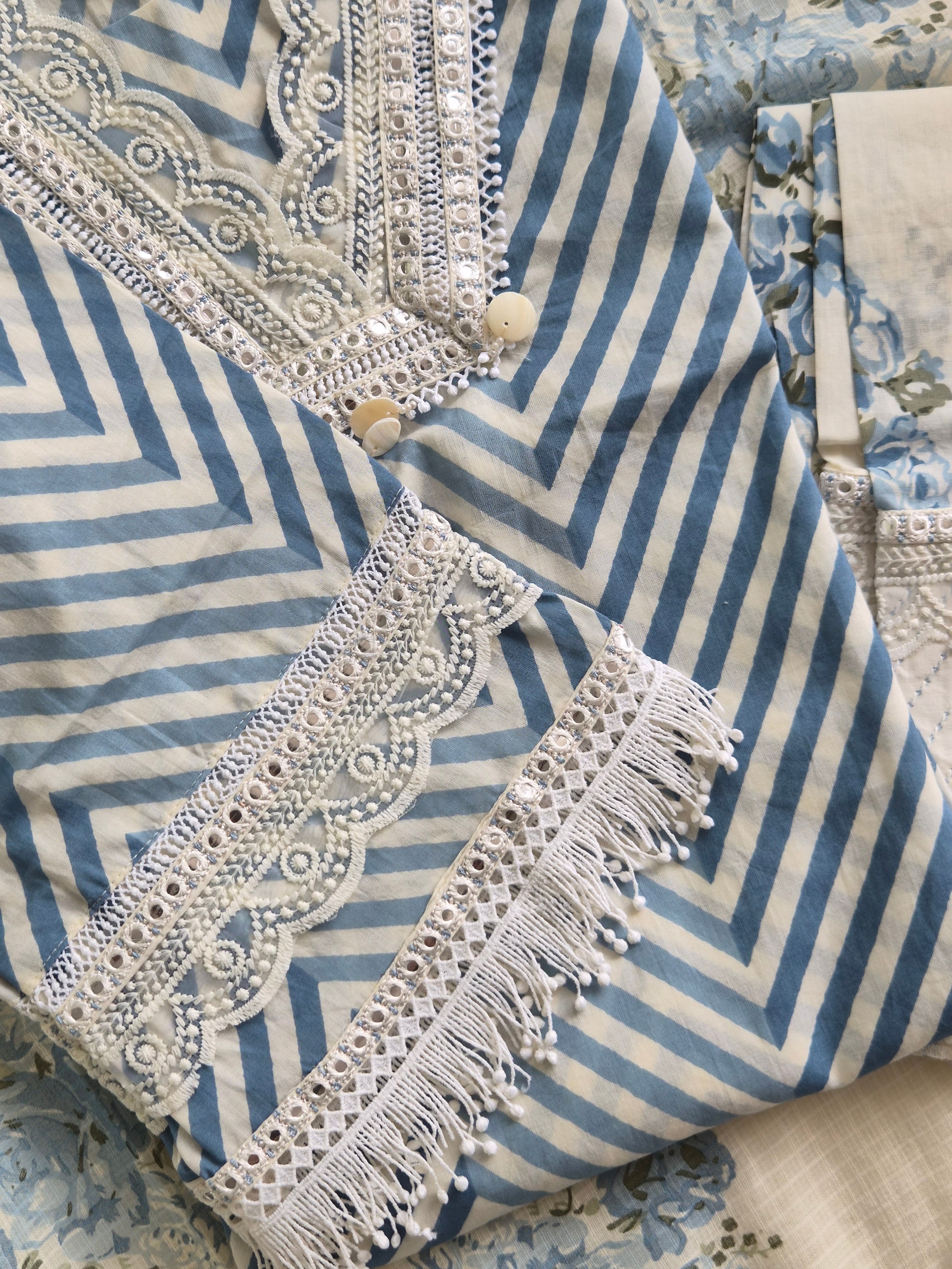 Sara Leheriya Cotton Detailed Farshi Salwar Set