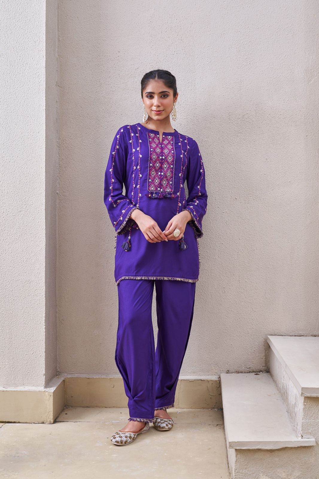 Gulnaar Two-Piece Embroidered Coord set