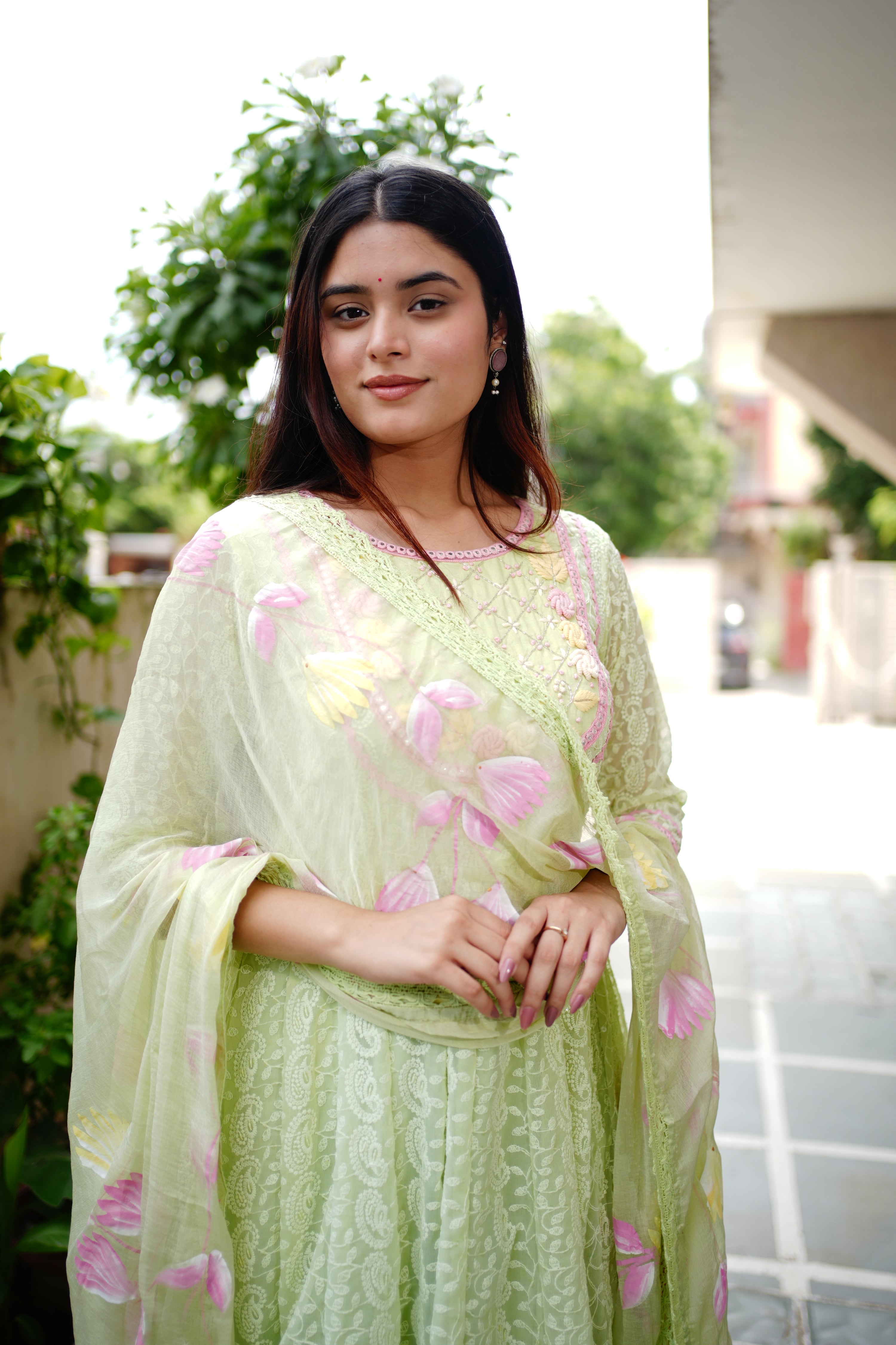 Mia Georgette HandEmbroidered Anarkali Set - The Jaipur Studio