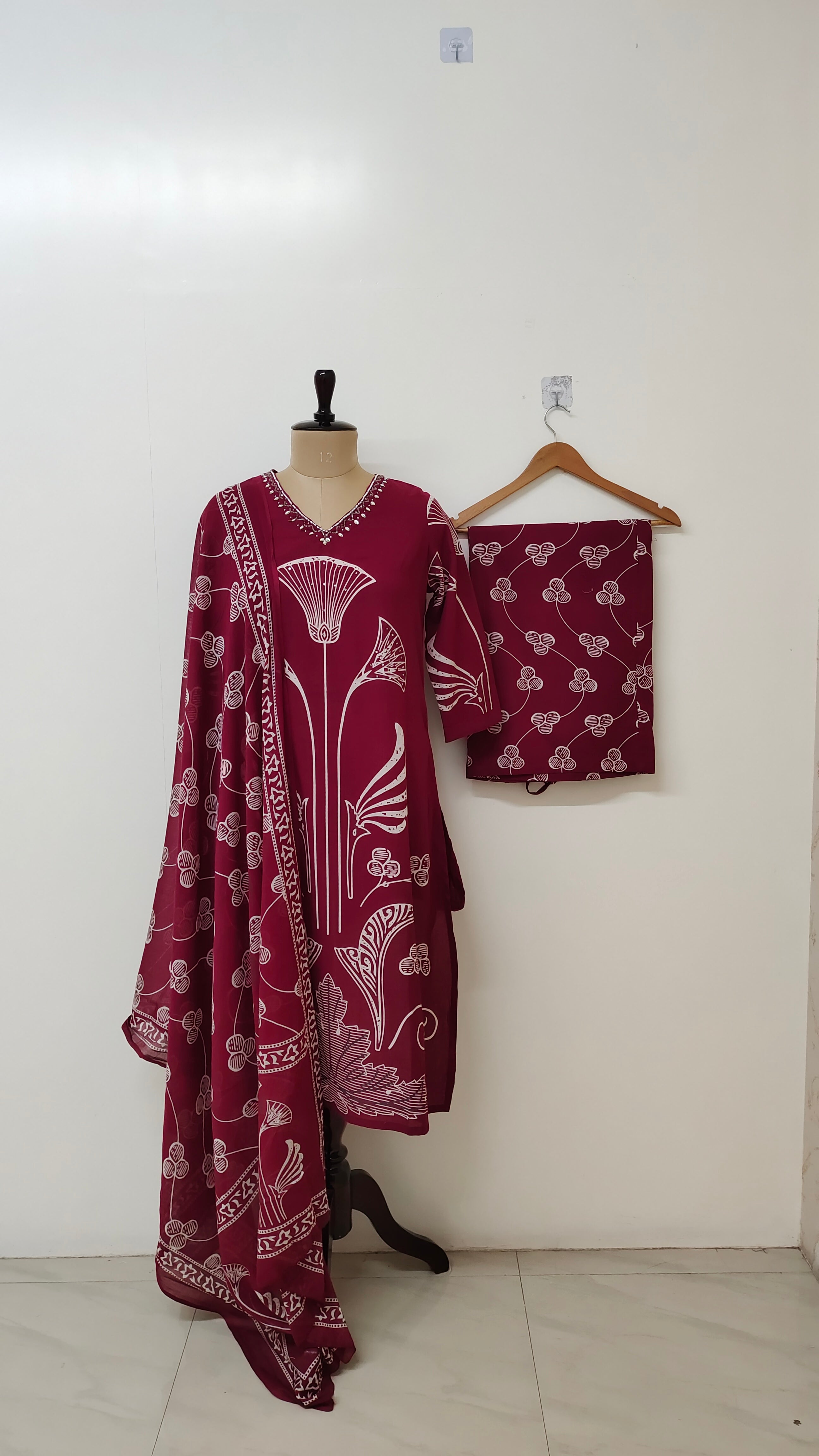 Nagma Cotton Embroidered Straight Dupatta Set