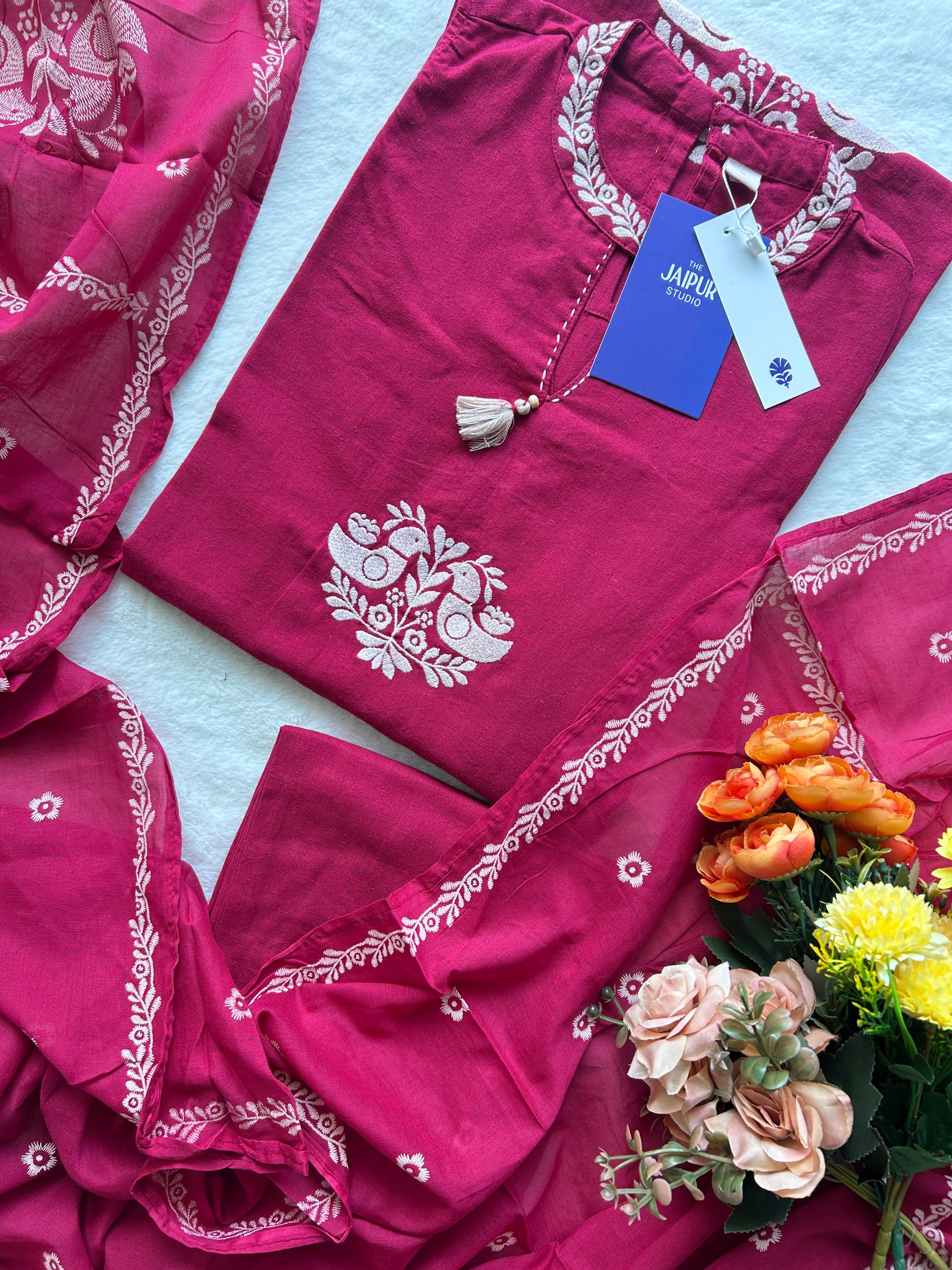 Nagma Cotton Sleeveless Embroidered Pant Set