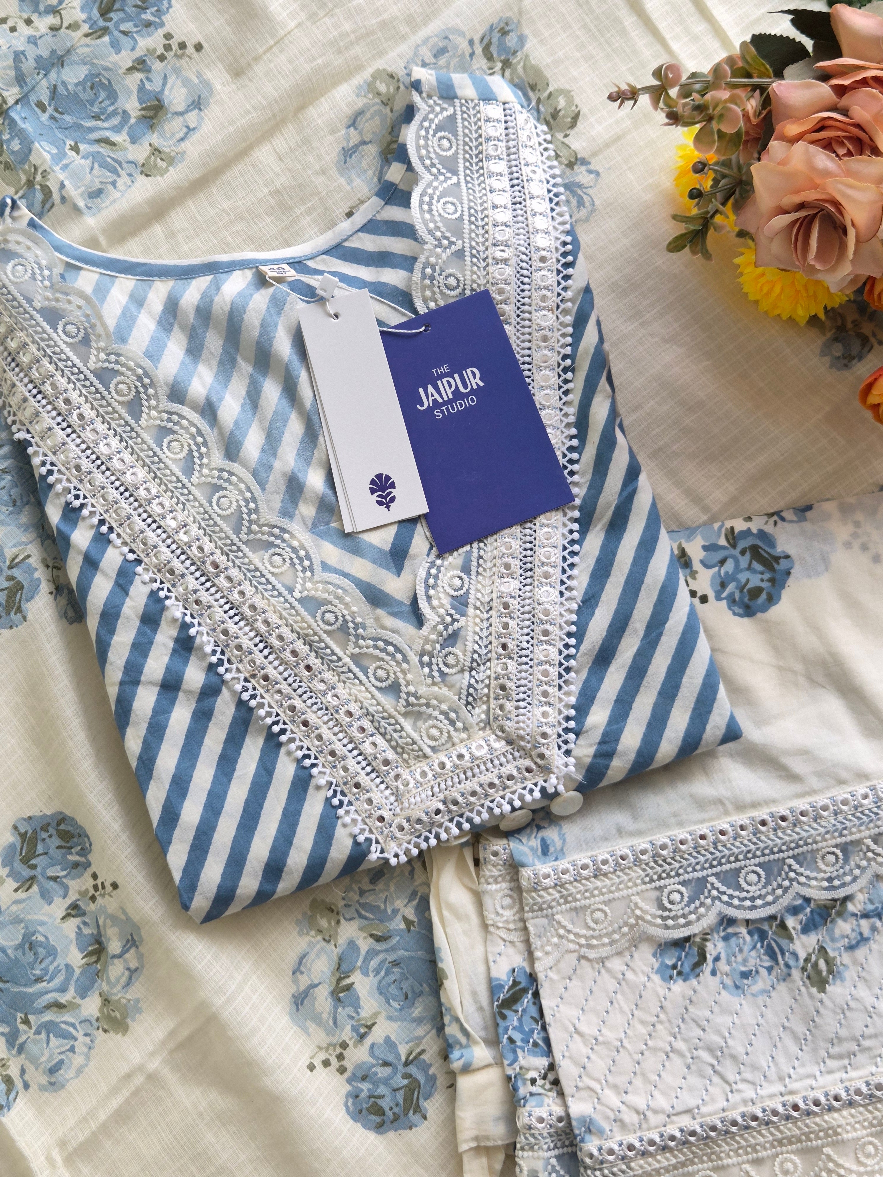 Sara Leheriya Cotton Detailed Farshi Salwar Set