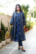 Irya Cotton Handblock Embroidered Pant Set
