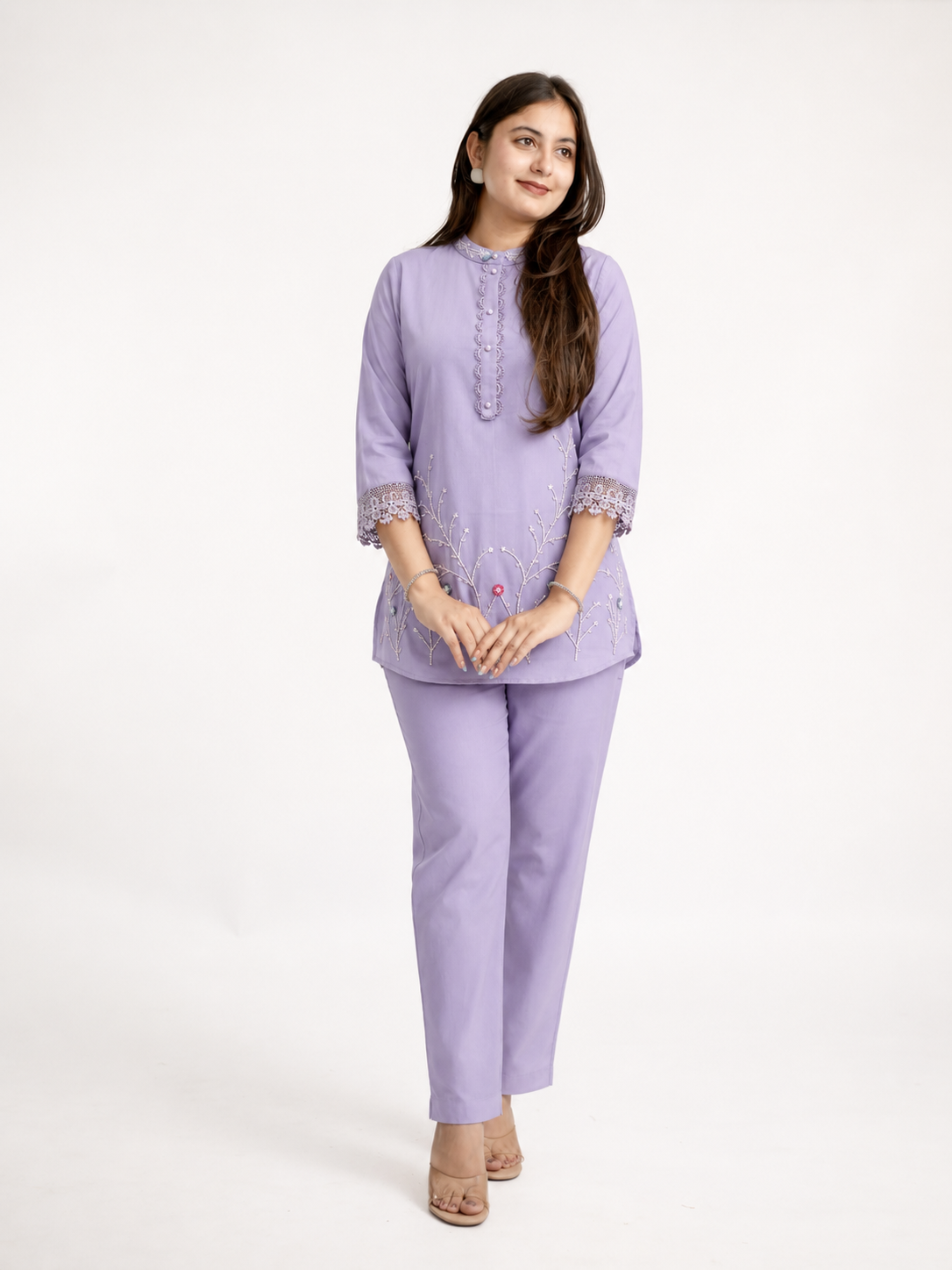 Samiksha Imported Crepe Hand Embroidered Coord Set