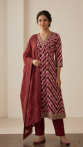 Riya Muslin Alia Cut Embroidered Pant Set