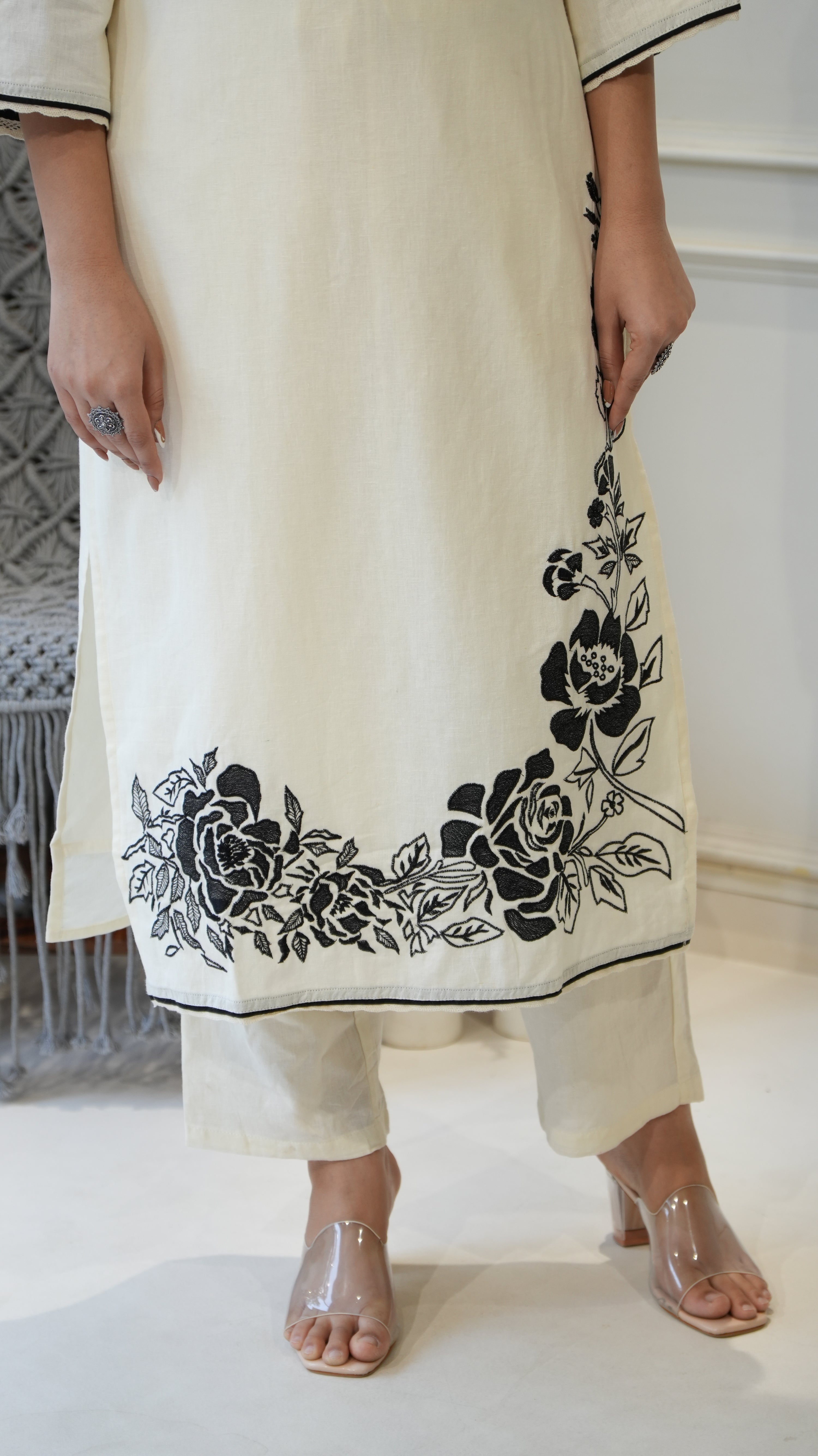 Mul Cotton Embroidered Pakistani Pant Set