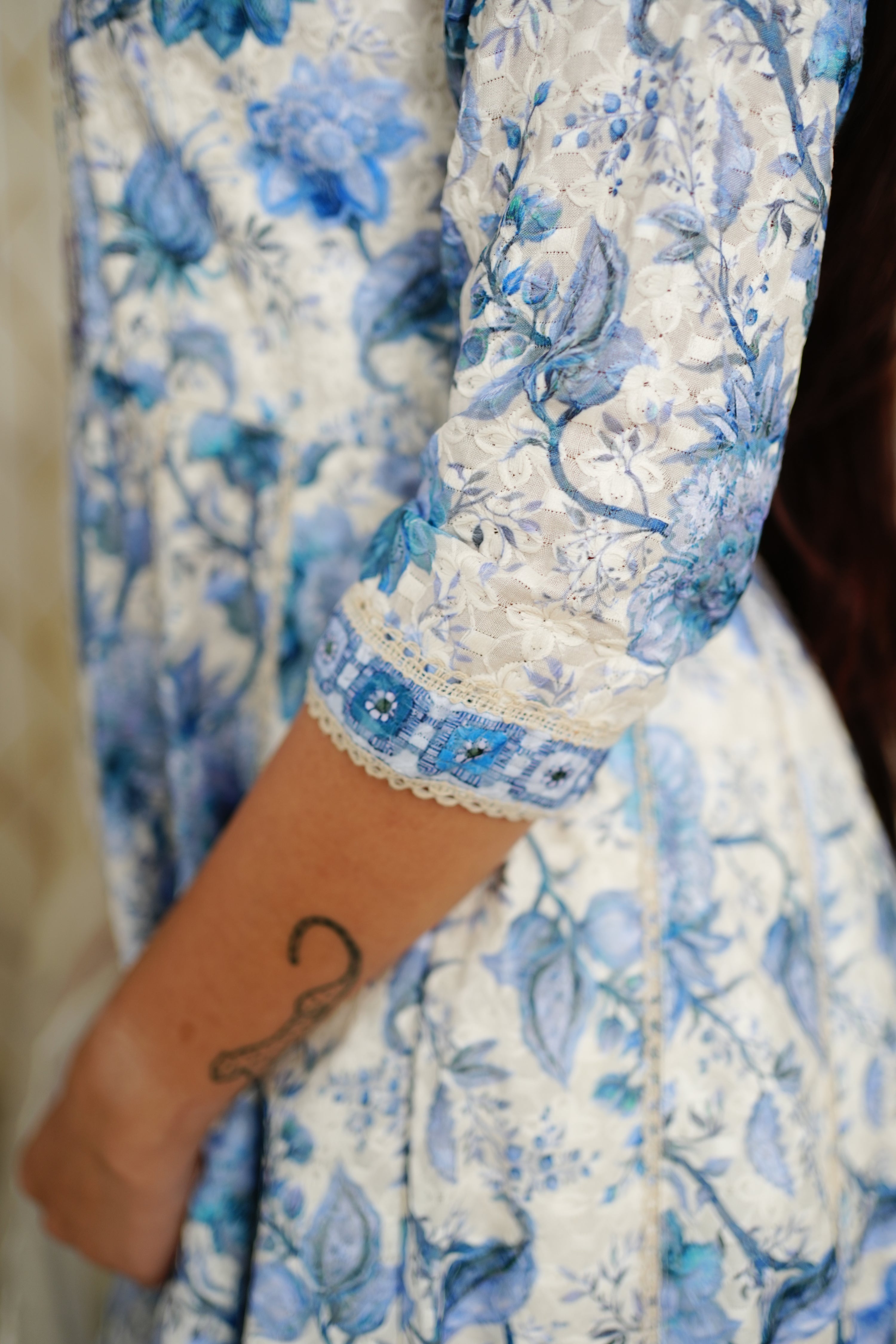 Mahak Cotton Sciffili Embroidered Anarkali Set - The Jaipur Studio