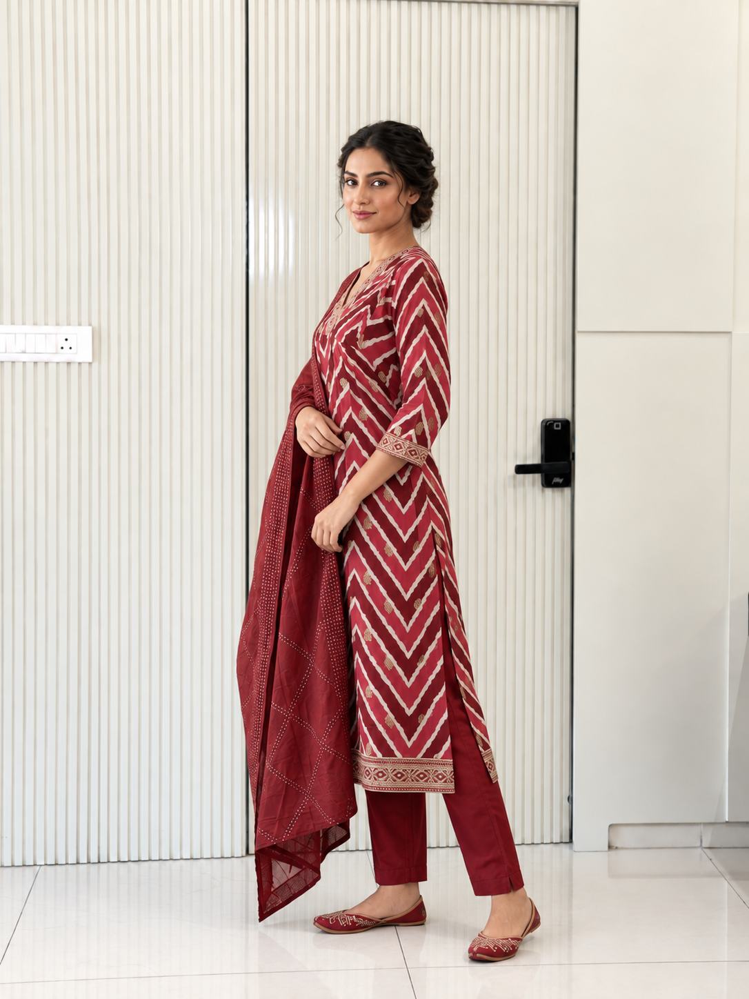 Riya Muslin Alia Cut Embroidered Pant Set
