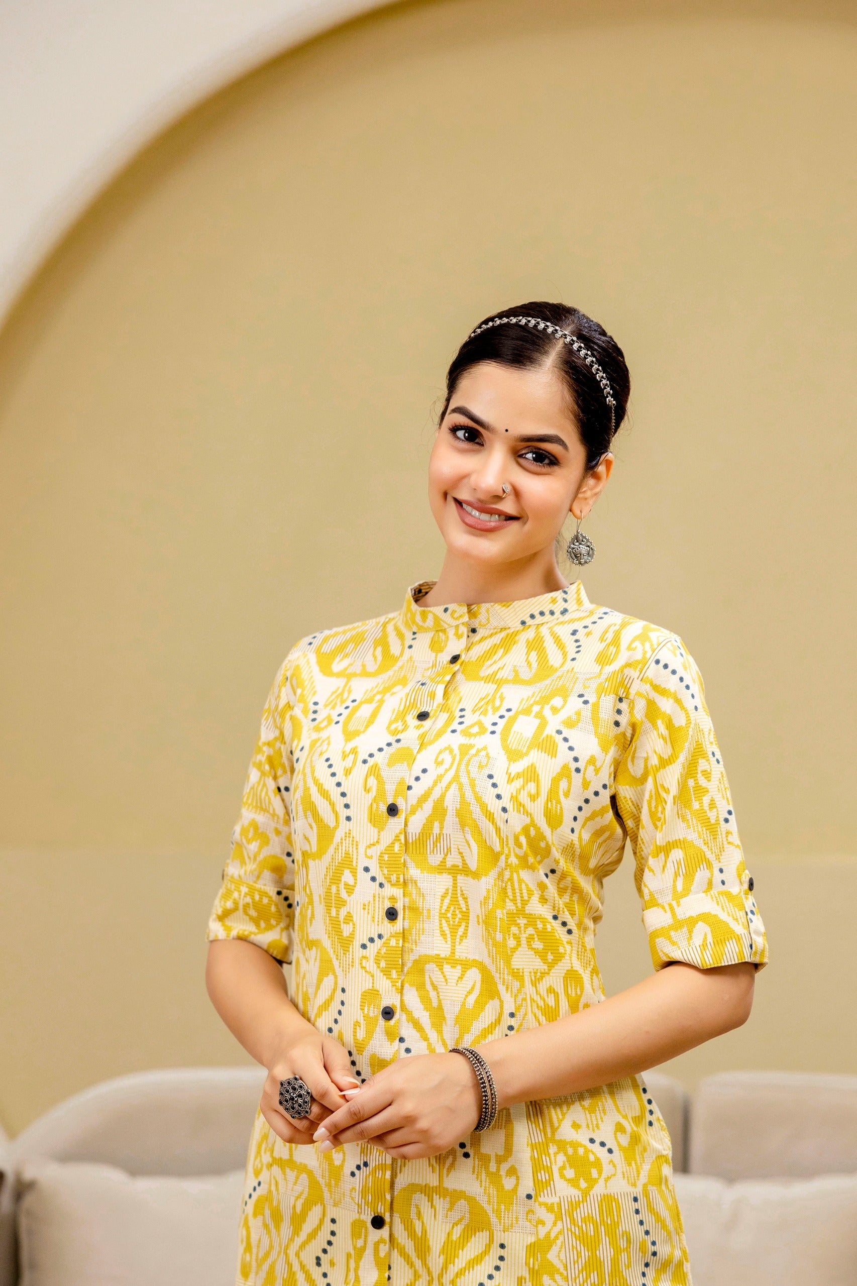 Pari Cotton Ikkat Cotton A-line Coord Set
