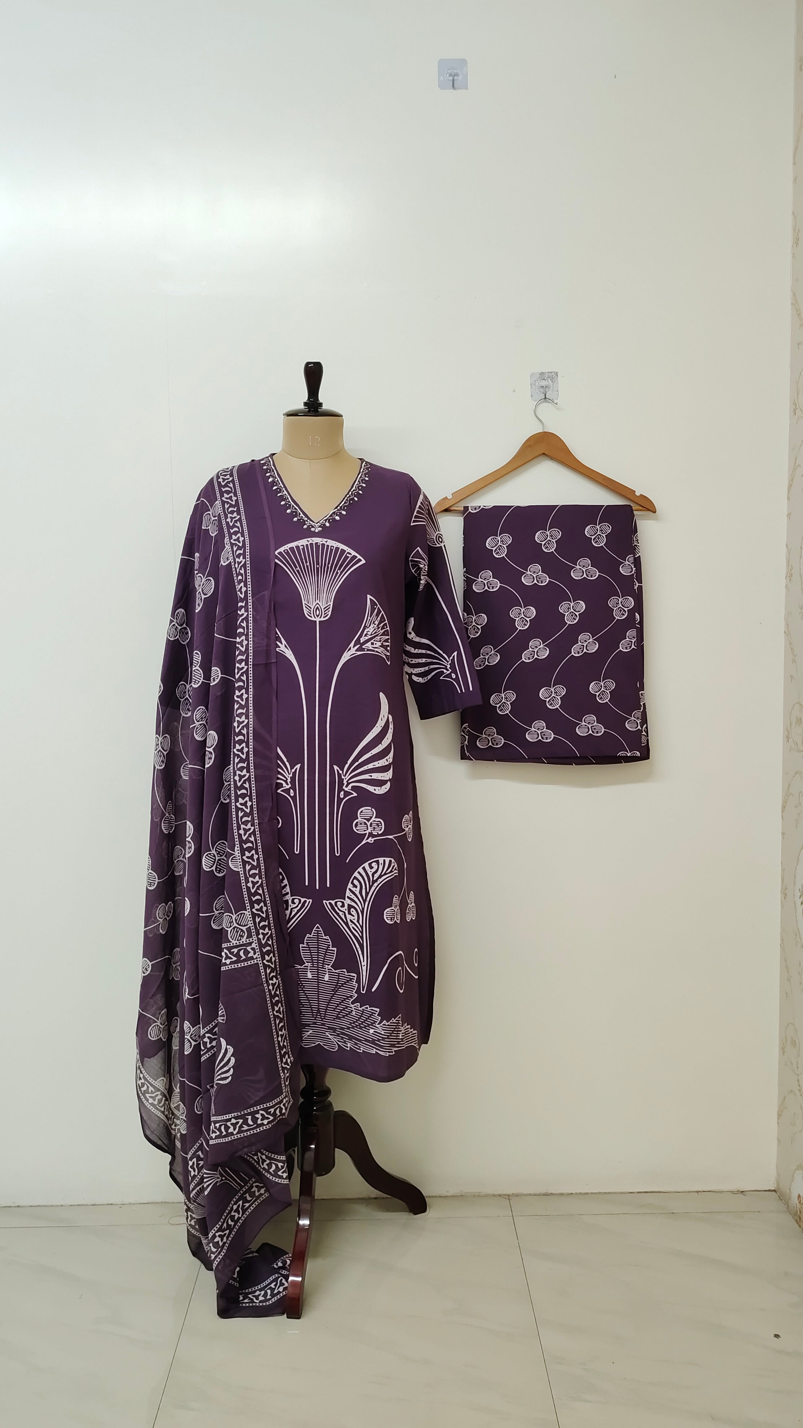 Nagma Cotton Embroidered Straight Dupatta Set
