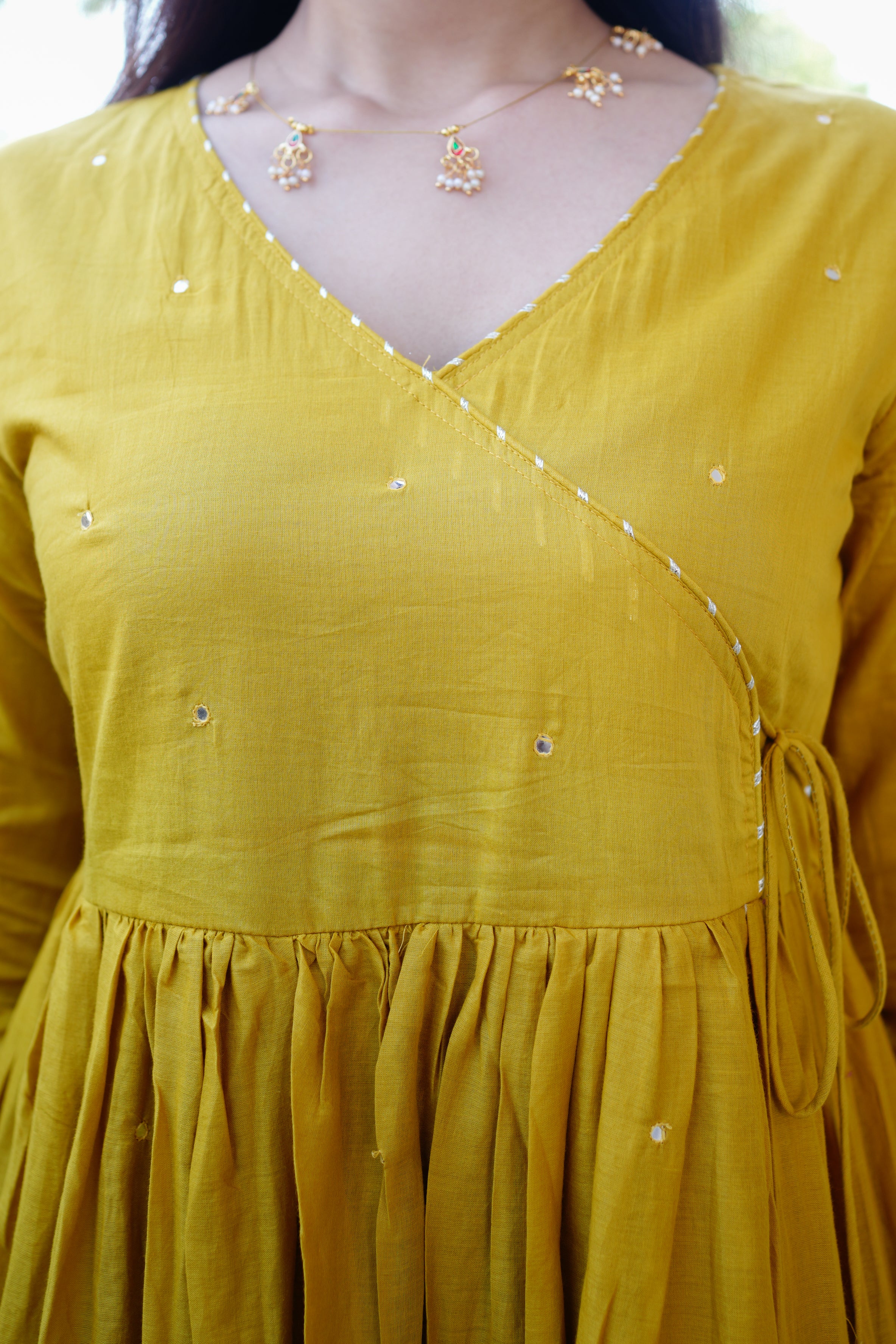 Baani Cotton Angrakha Embroidered Anarkali Set