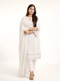 Multi Color Embroidered Lace Detail Dupatta Set