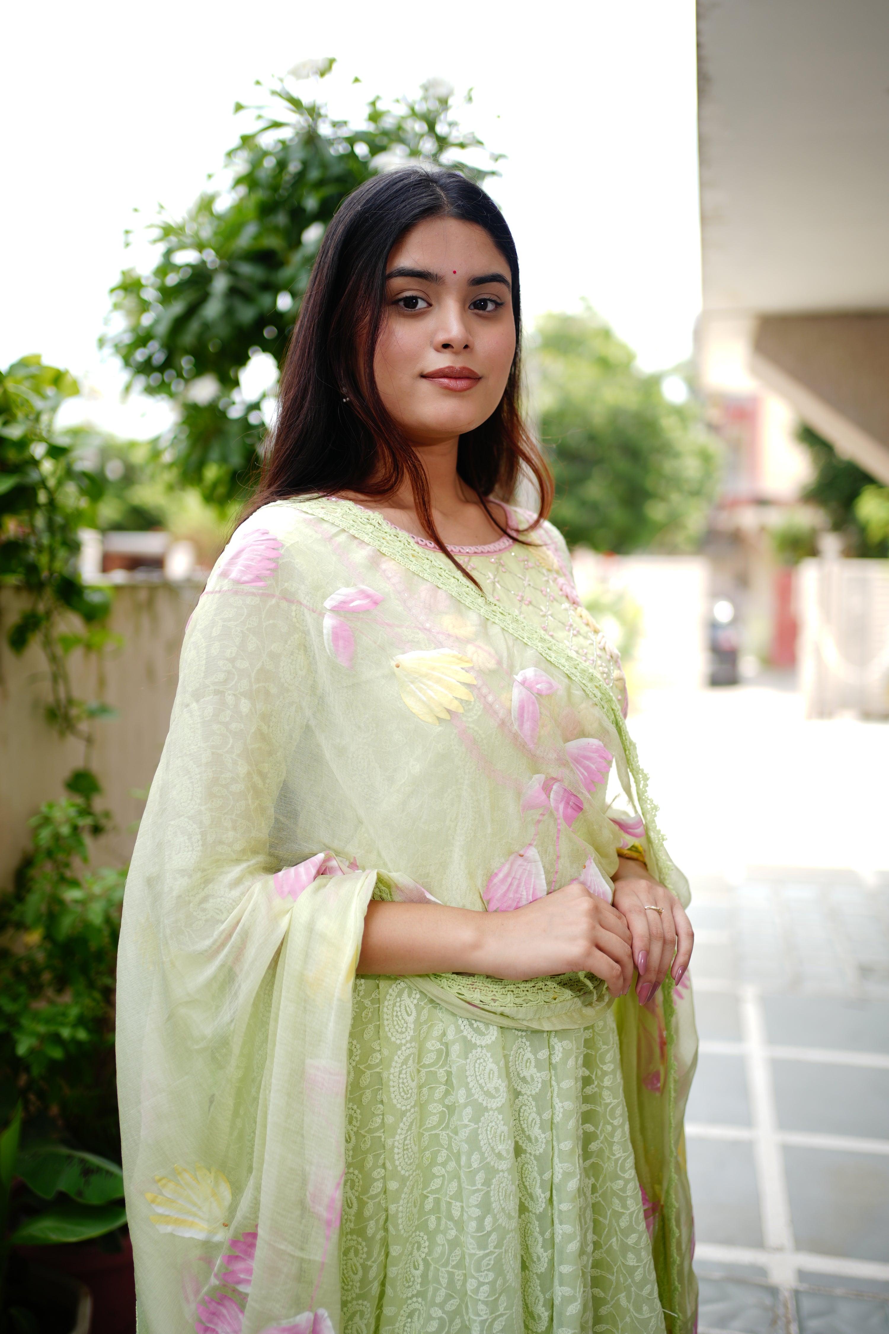Mia Georgette HandEmbroidered Anarkali Set - The Jaipur Studio