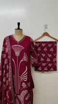 Nagma Cotton Embroidered Straight Dupatta Set