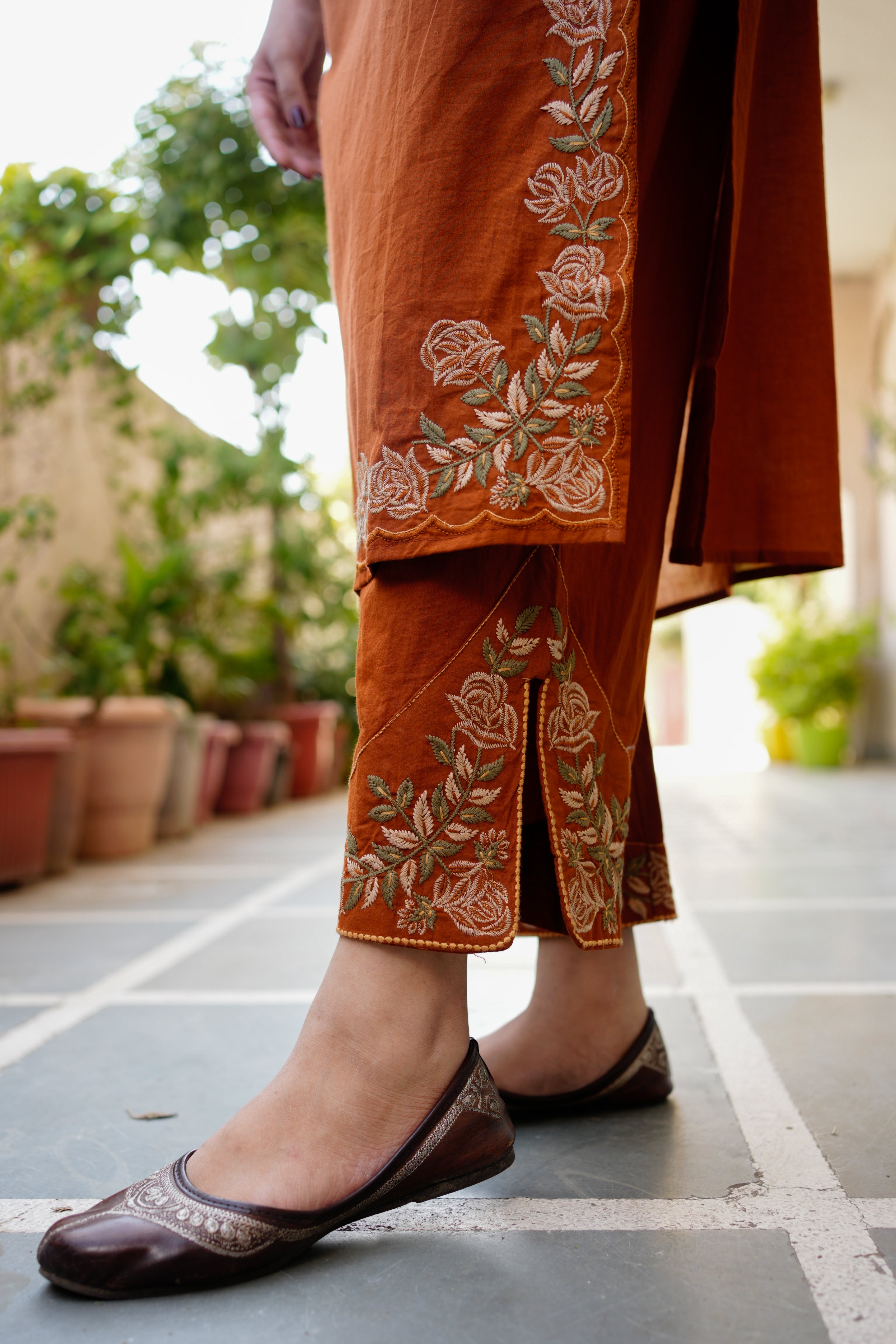 Gargi Premium Cotton Embroidered Pant set
