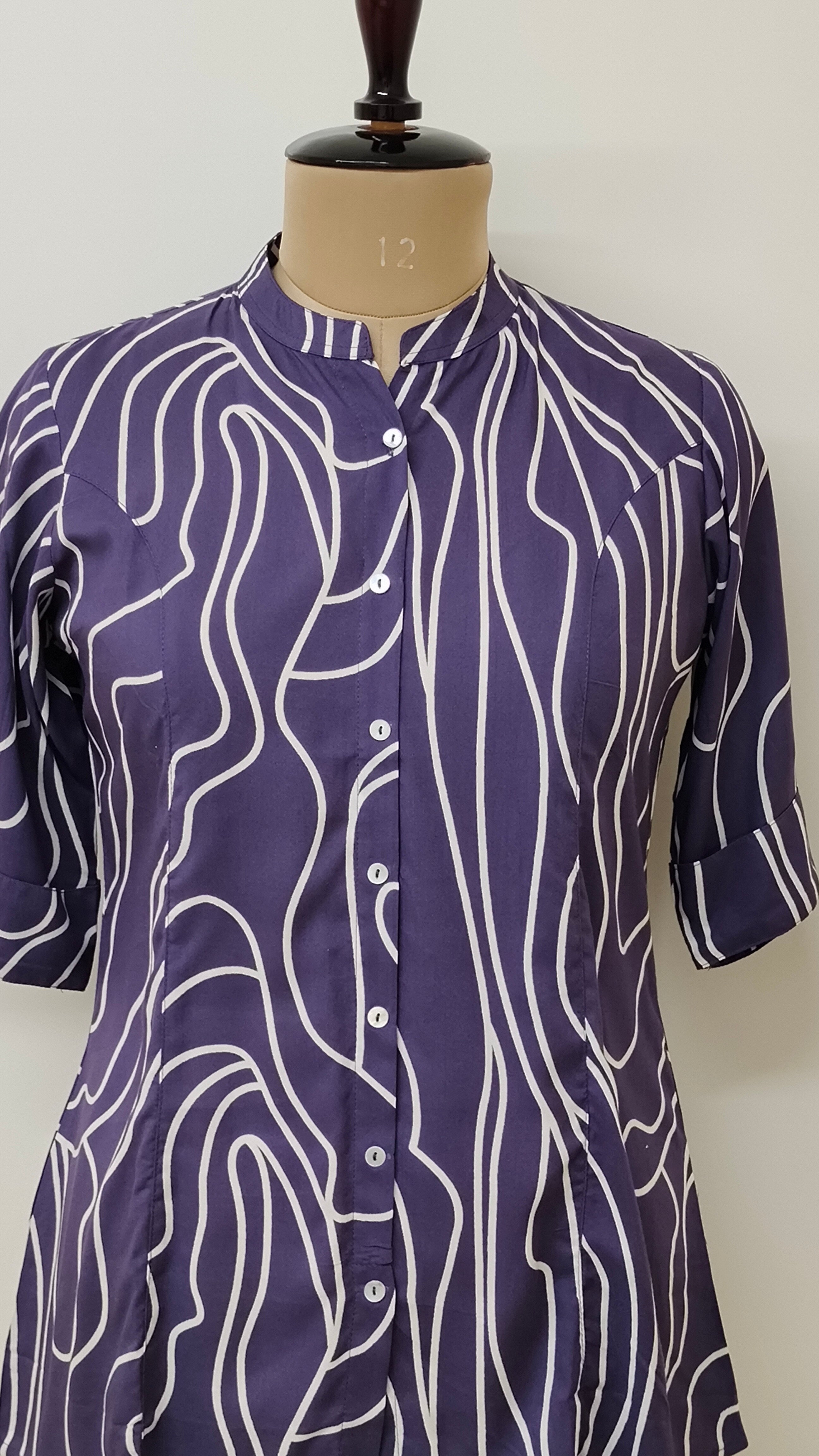 Vaidehi Purple Breathable Rayon Casual Short Top