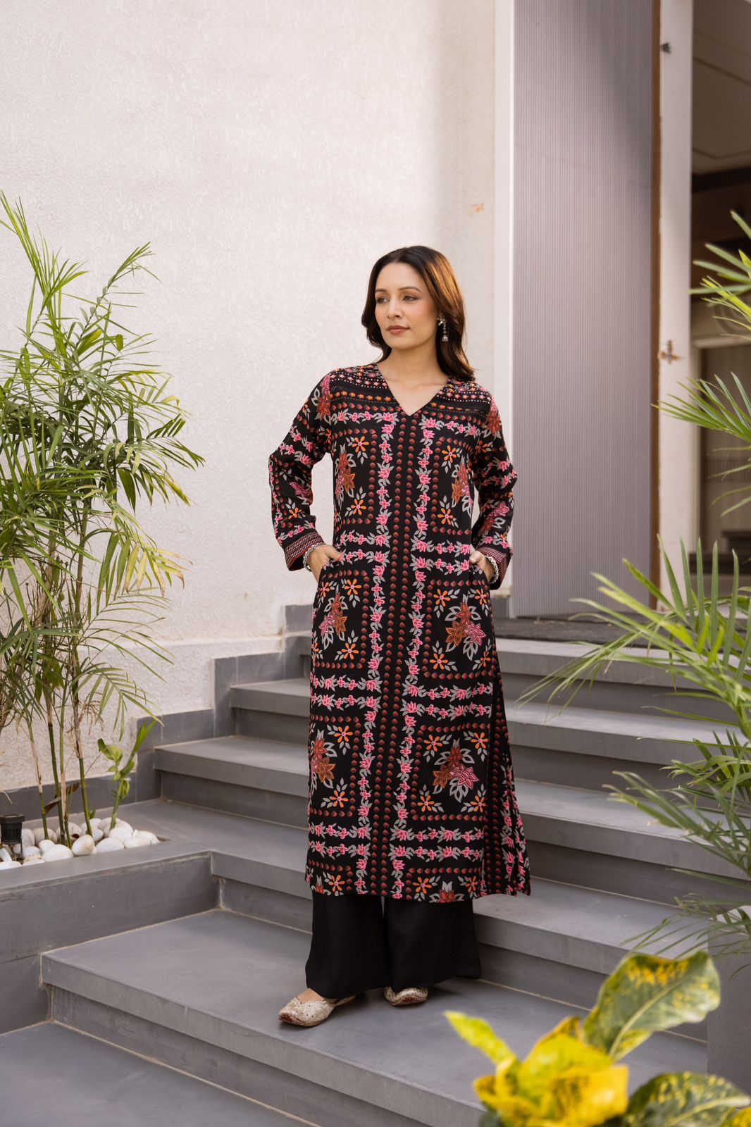 Aafreen Rayon HandEmbroidered Plazo Set