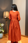 Taara Rust Silk Zari Embroidered Anarkali Set - The Jaipur Studio