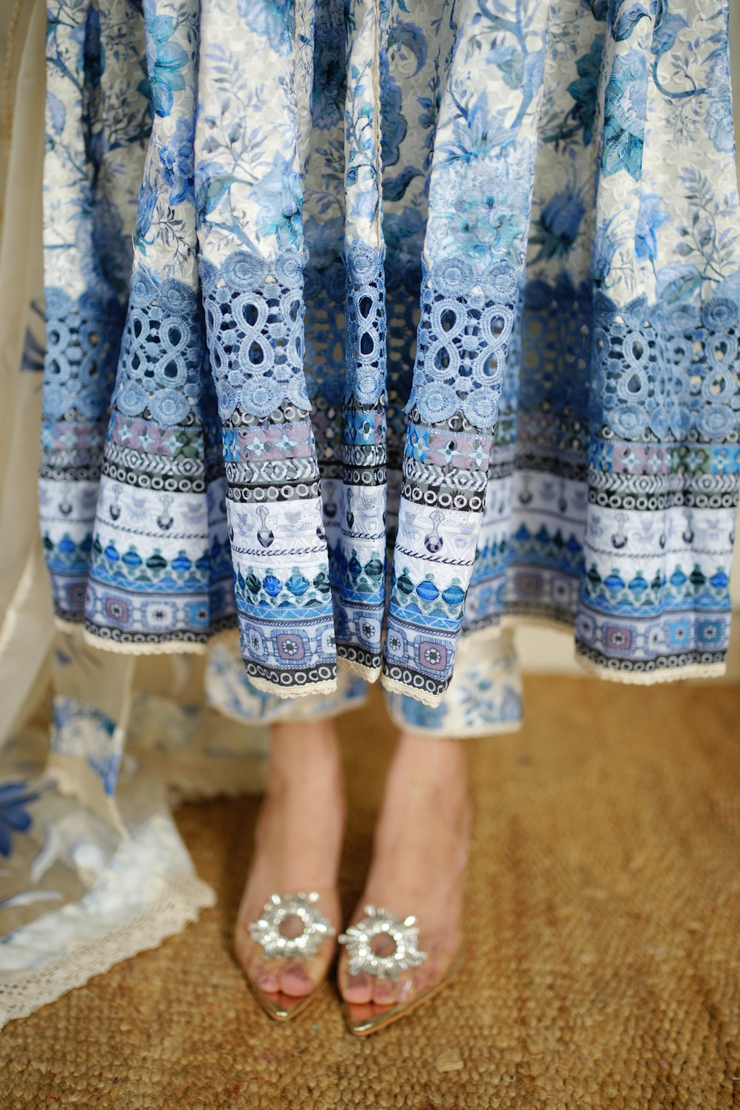 Mahak Cotton Sciffili Embroidered Anarkali Set - The Jaipur Studio