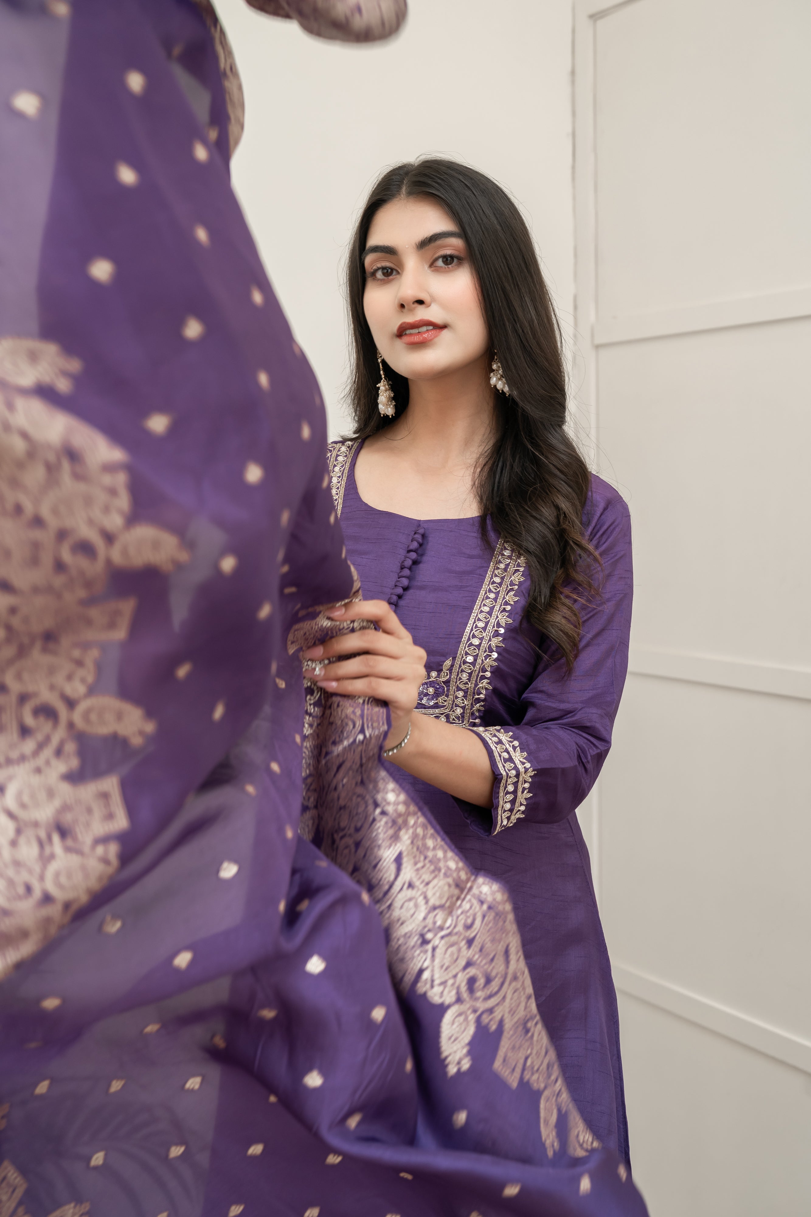 Shloka Silk Hand Embroidered Pant Set