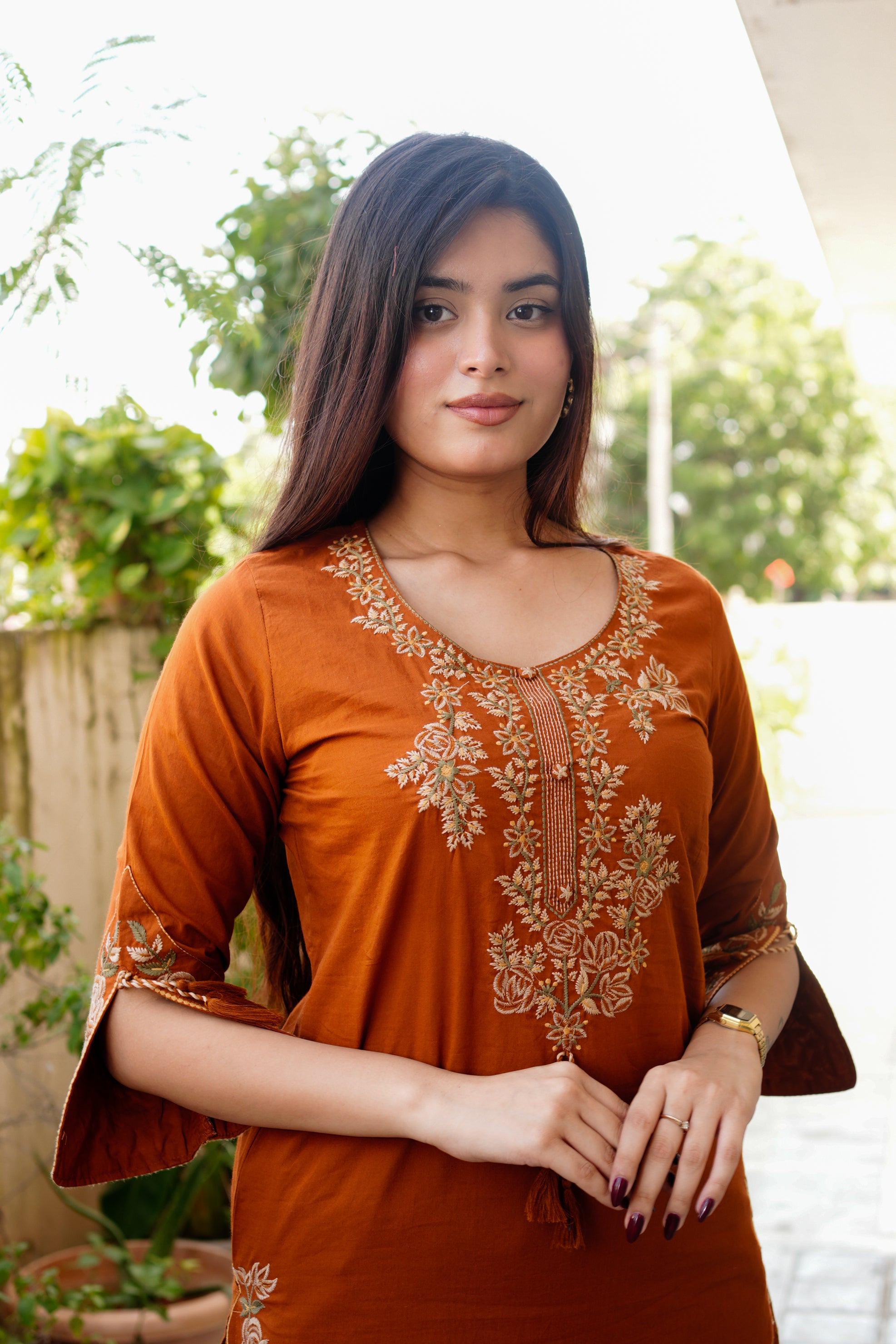 Gargi Premium Cotton Embroidered Pant set