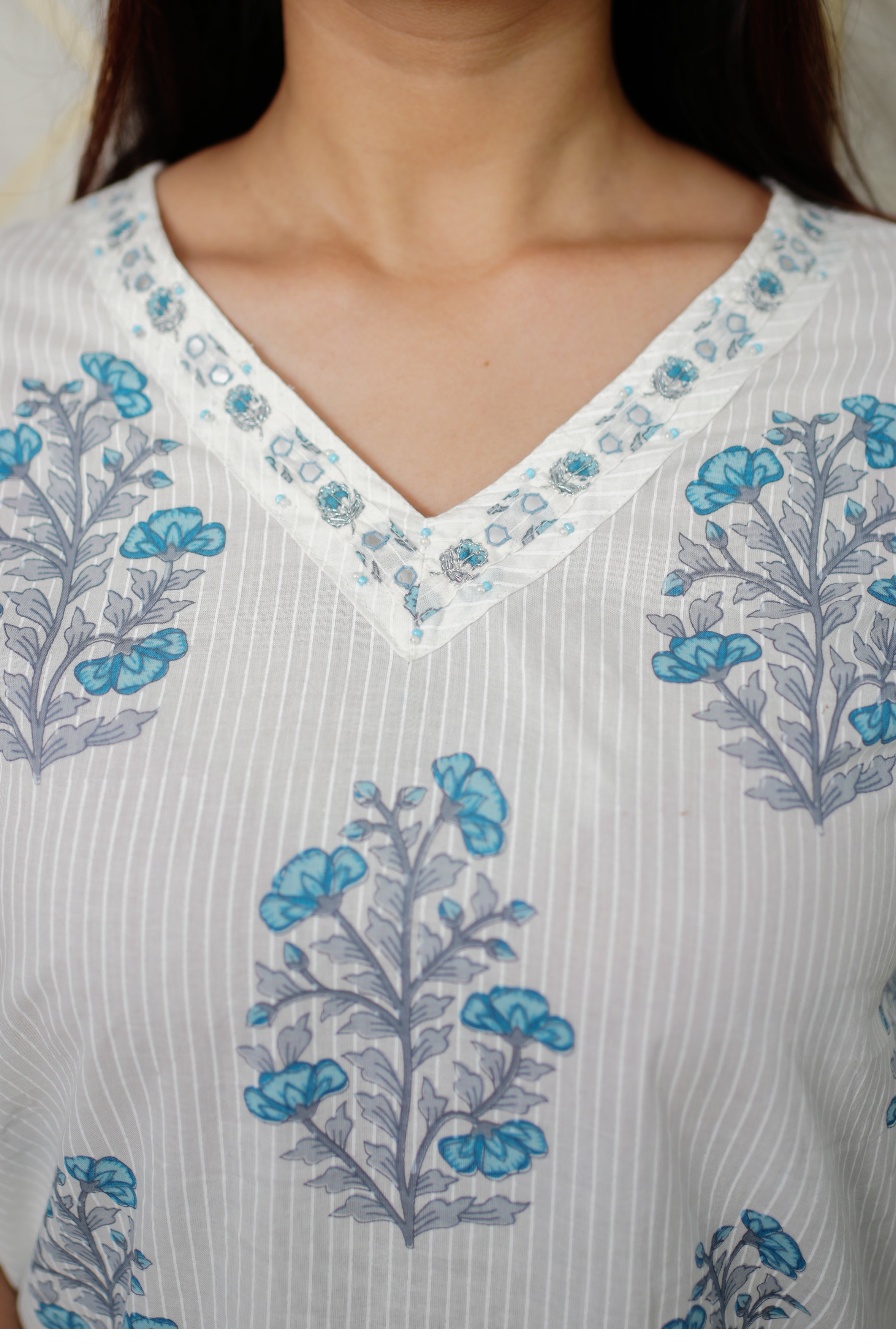 Kriti Handblock Cotton Afgani Set With Pockets
